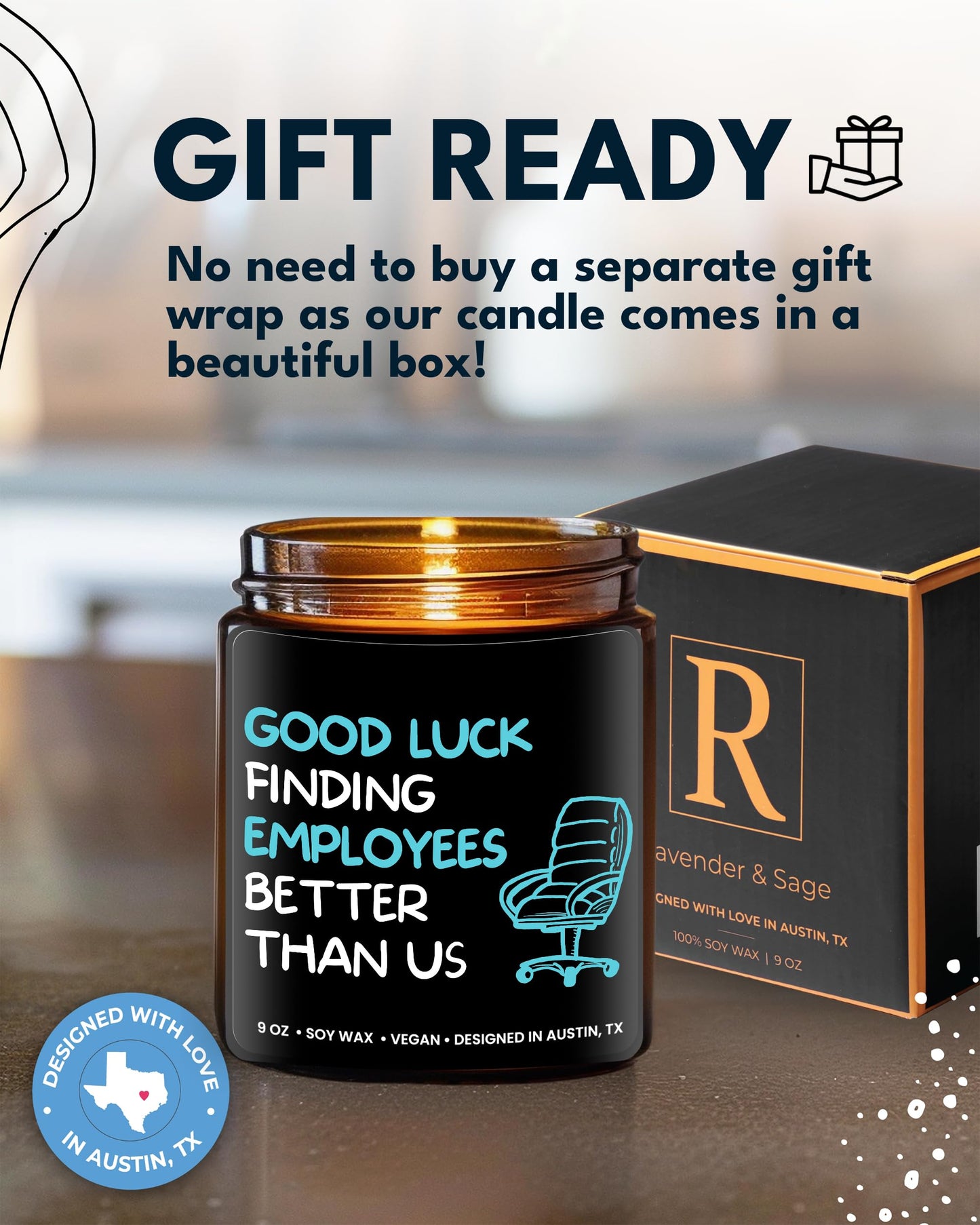 Funny Boss Men Candle, Boss Gifts for Men, Best Supervisor Presents, National Bosses Day Presents, Unique Gift for Manager, Ideal Birthday Present, Christmas, Gift-Ready