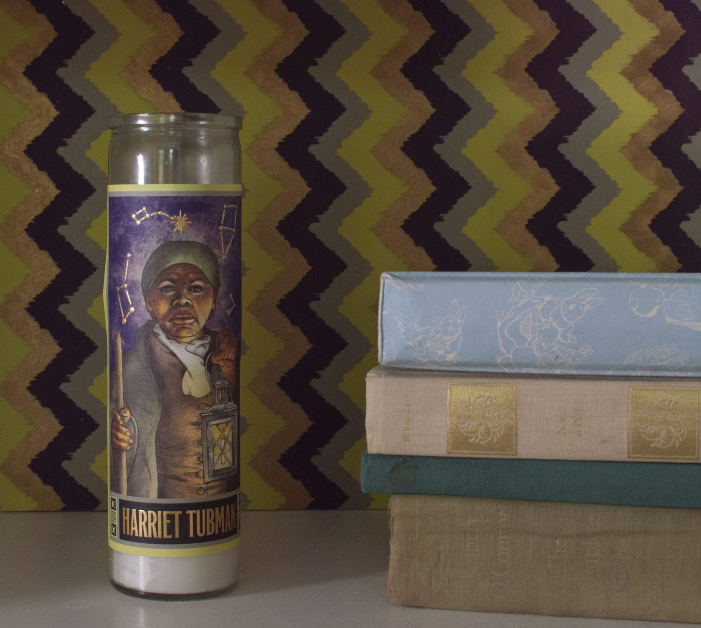The Unemployed Philosophers Guild Harriet Tubman Secular Saint Candle - Unscented 8 Inch Tall Glass Prayer Votive, Made in The USA