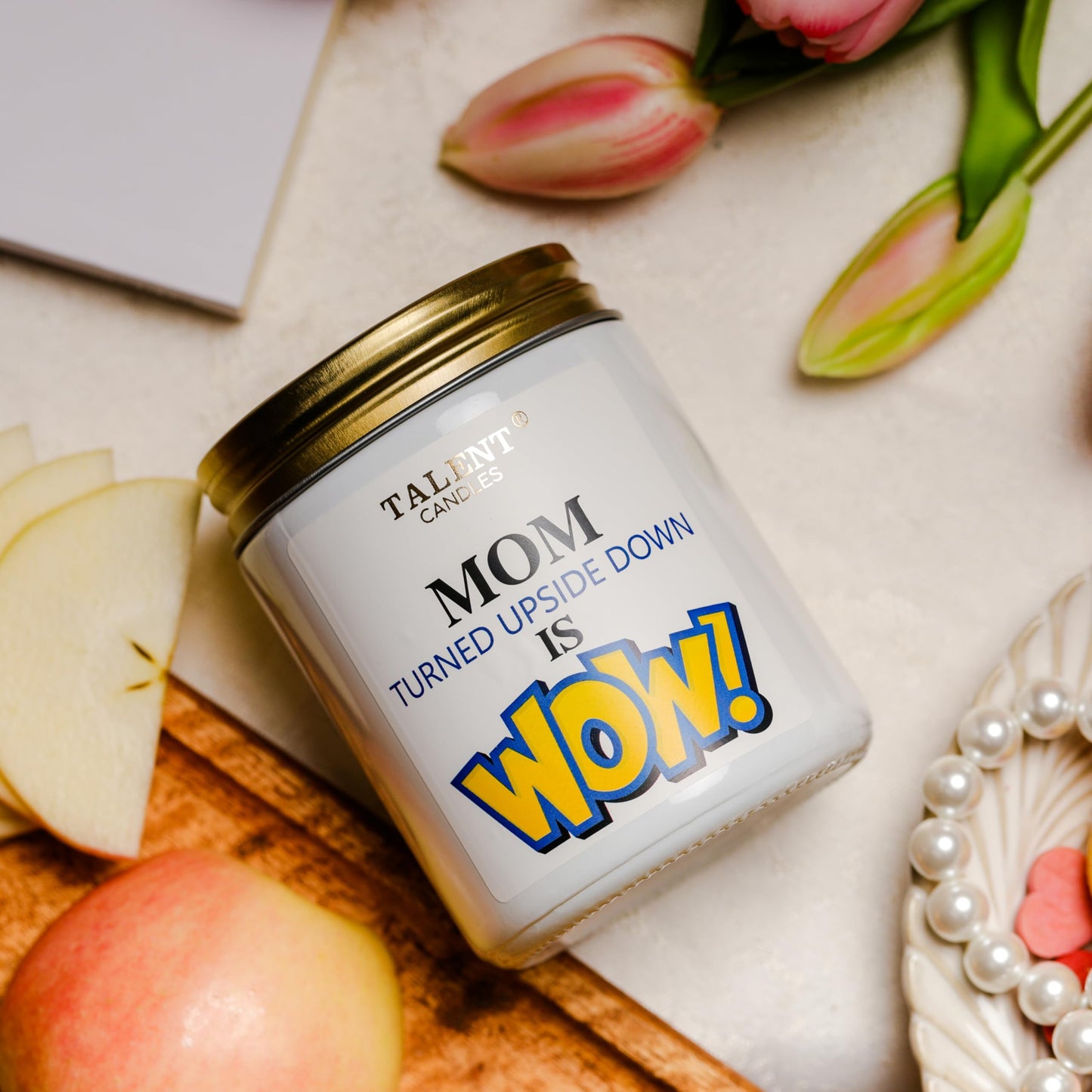 Scented Candle for Mom - Mother's Day Gifts - Perfect Home Décor Gift Elegant Gift for Mom - Birthday Gifts - 8.4oz Candle Jars - Pear & White Jasmine