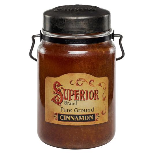 McCall’s Candles | Cinnamon | 26 oz Scented Candle | USA-Poured | Vintage Rustic Jar with Carrying Handle | Bold & Spicy Red-Hot Fragrance