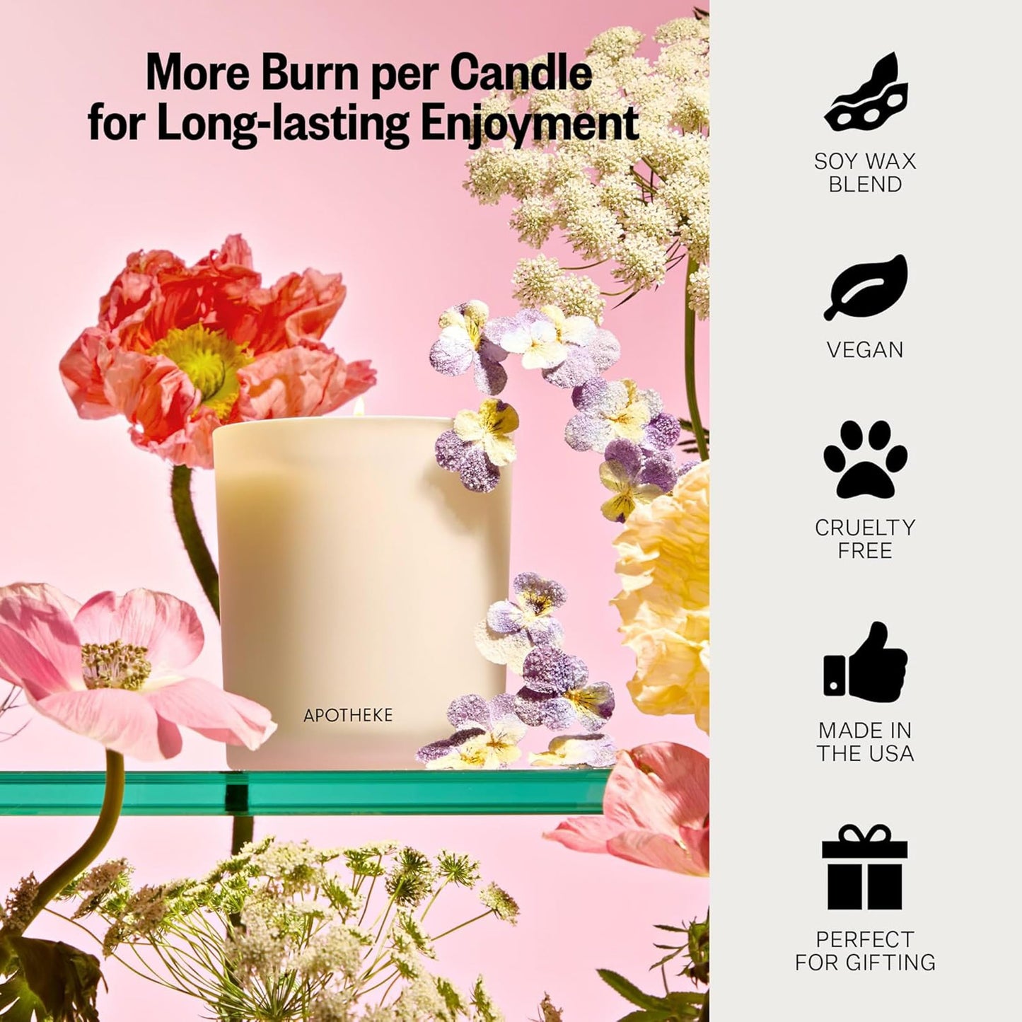 Apotheke Signature Scented Candles for Home, Elderflower Sugar