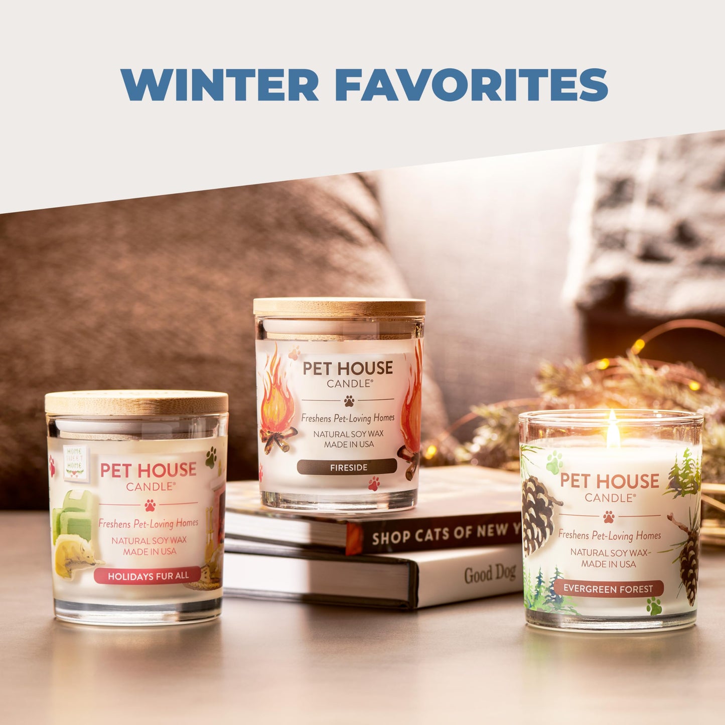 Pet House Candles, Soy-Based, Long Burning Scented Candles for Pet Homes, 60 Hour Burn Time - Watermelon Mojito, 9 oz