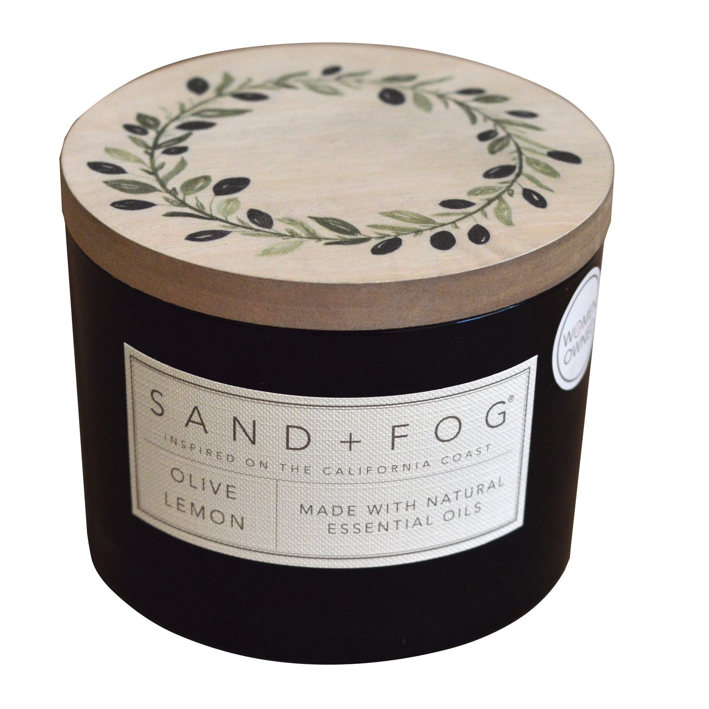 Sand + Fog Scented Candle – Olive Lemon – Additional Scents and Sizes – 100% Cotton Lead-Free Wick - Luxury Air Freshening Jar Candles - Perfect Home Decor – 12oz