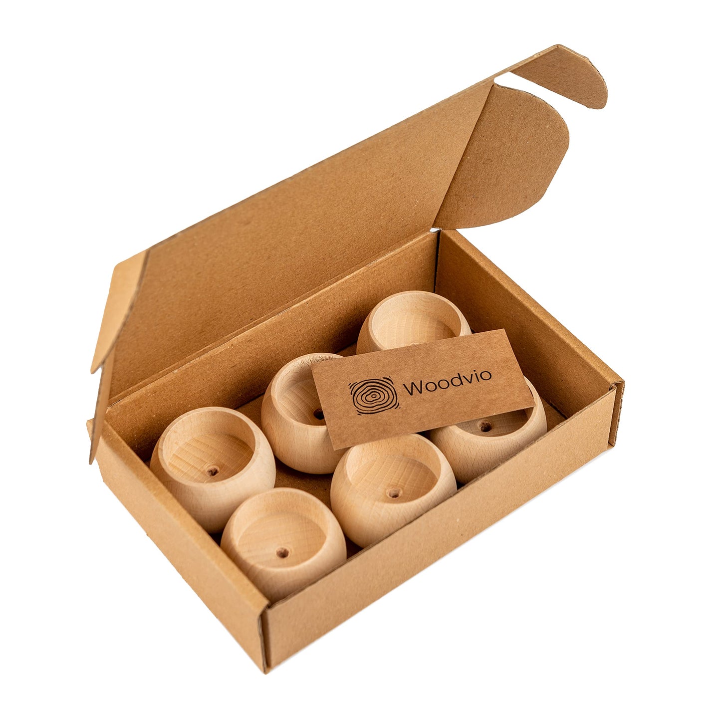 Woodvio - Handmade Wooden Candle Holders for votives and Tea Lights Candles, Set of 6