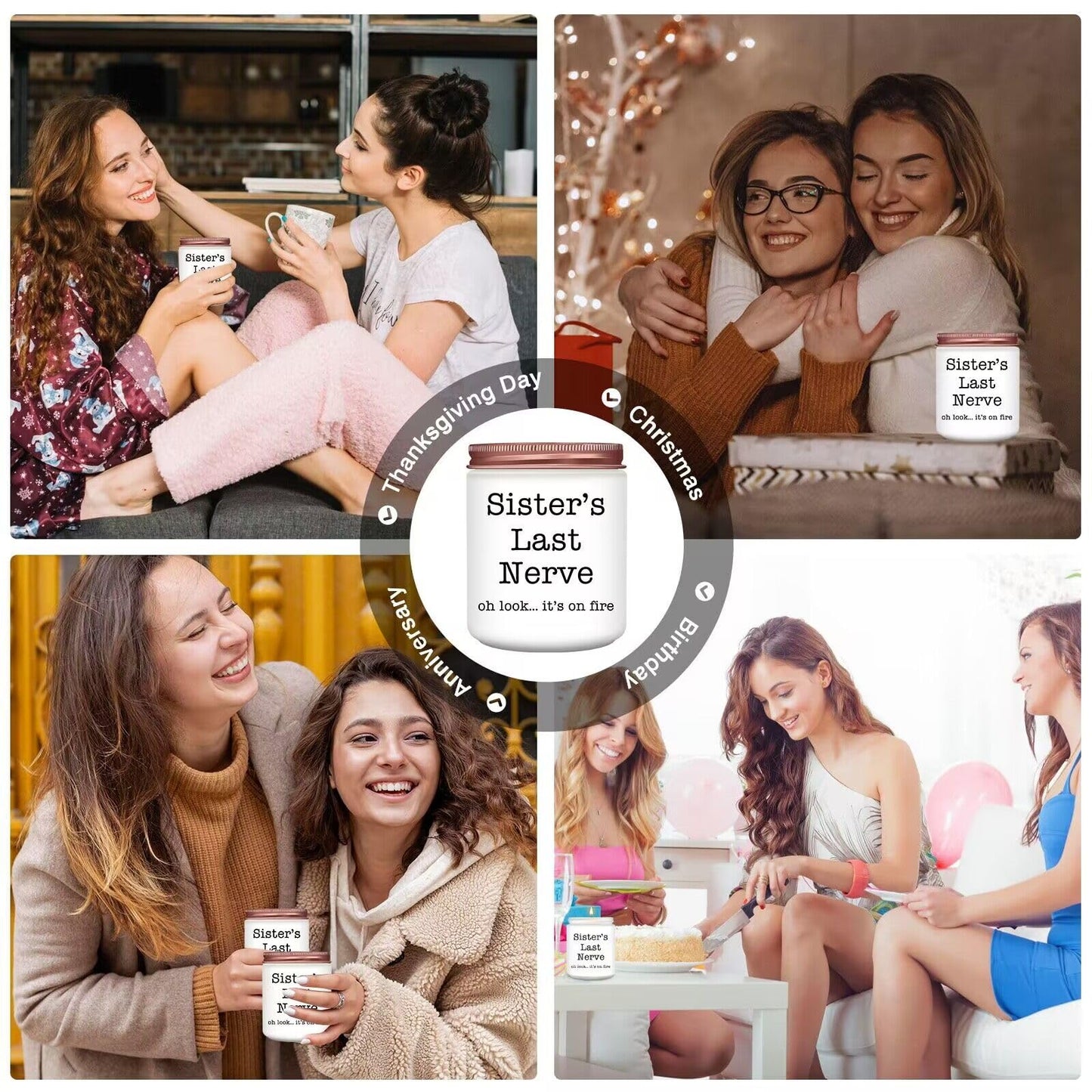 Homsolver Sister Gifts for Women, Valentines Galentines Mothers Day Christmas Birthday Gift Ideas, Female Friends Bestie in Law, Sister's Last Nerve Scented Candles