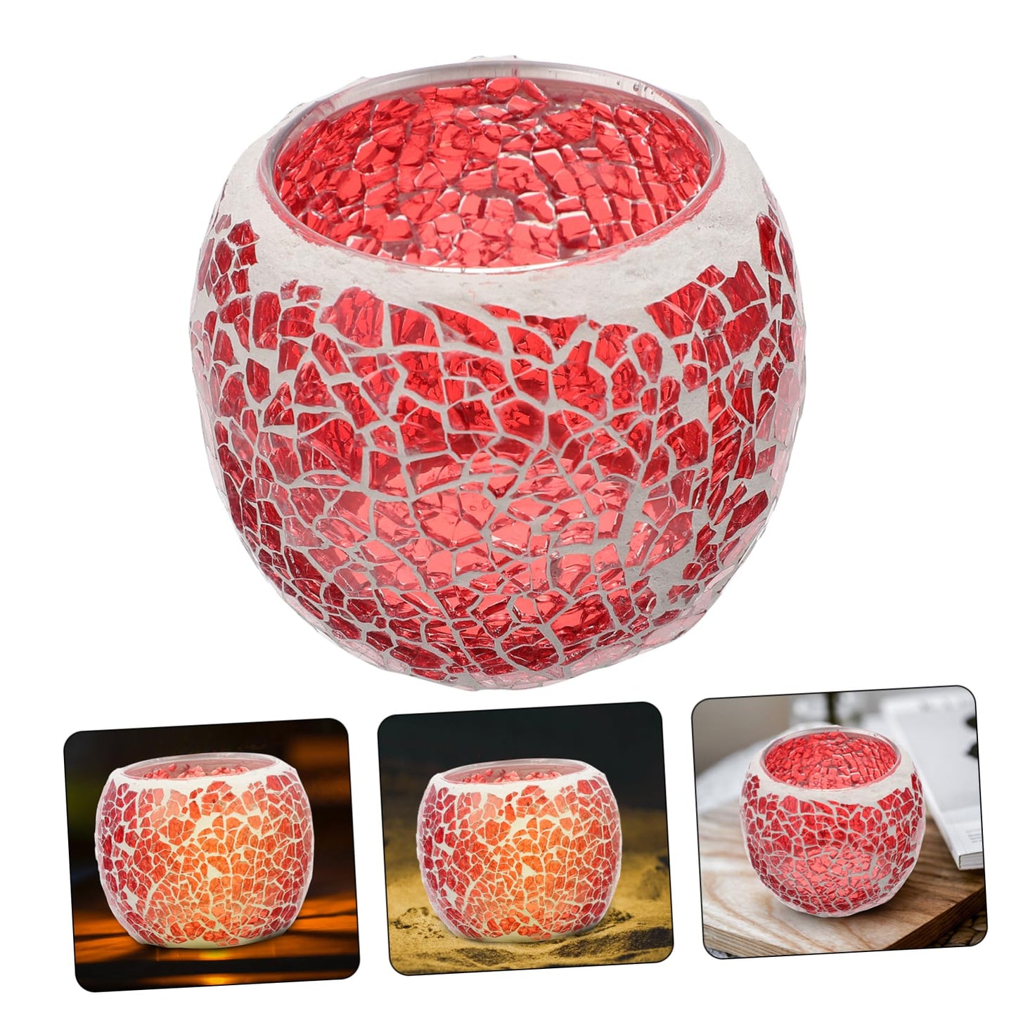 FONDOTIN Glass Candleholder Romantic Candle Stand for Home Restaurant Decor Elegant Table Centerpiece for Dining Weddings Parties Glass Fine Craftsmanship