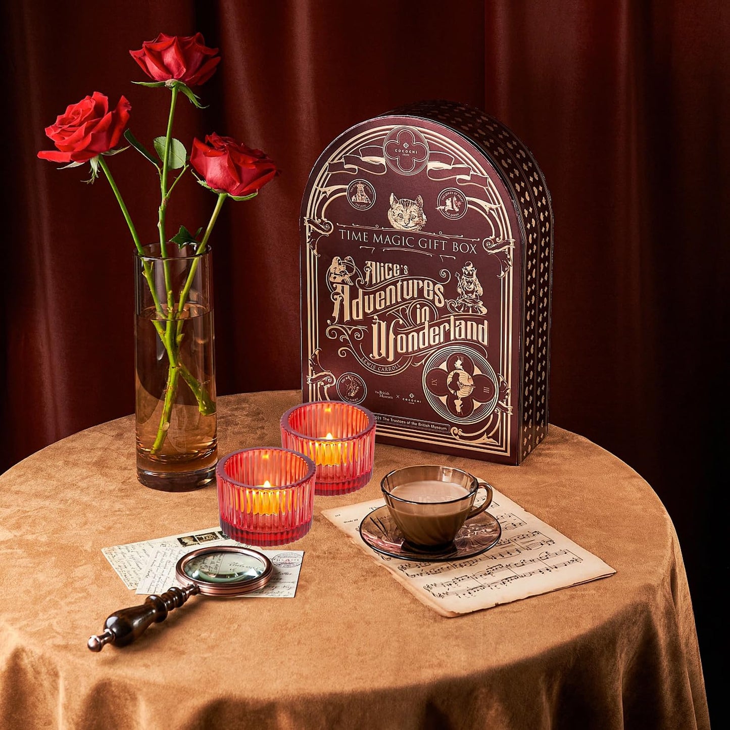 2 Pcs Tealight Candle Holder,Votive Candle Holders Glass Candle Holders Tea Lights Candle Holder for Table Centerpiece Decor Party&Home,Wedding Deco (Red)
