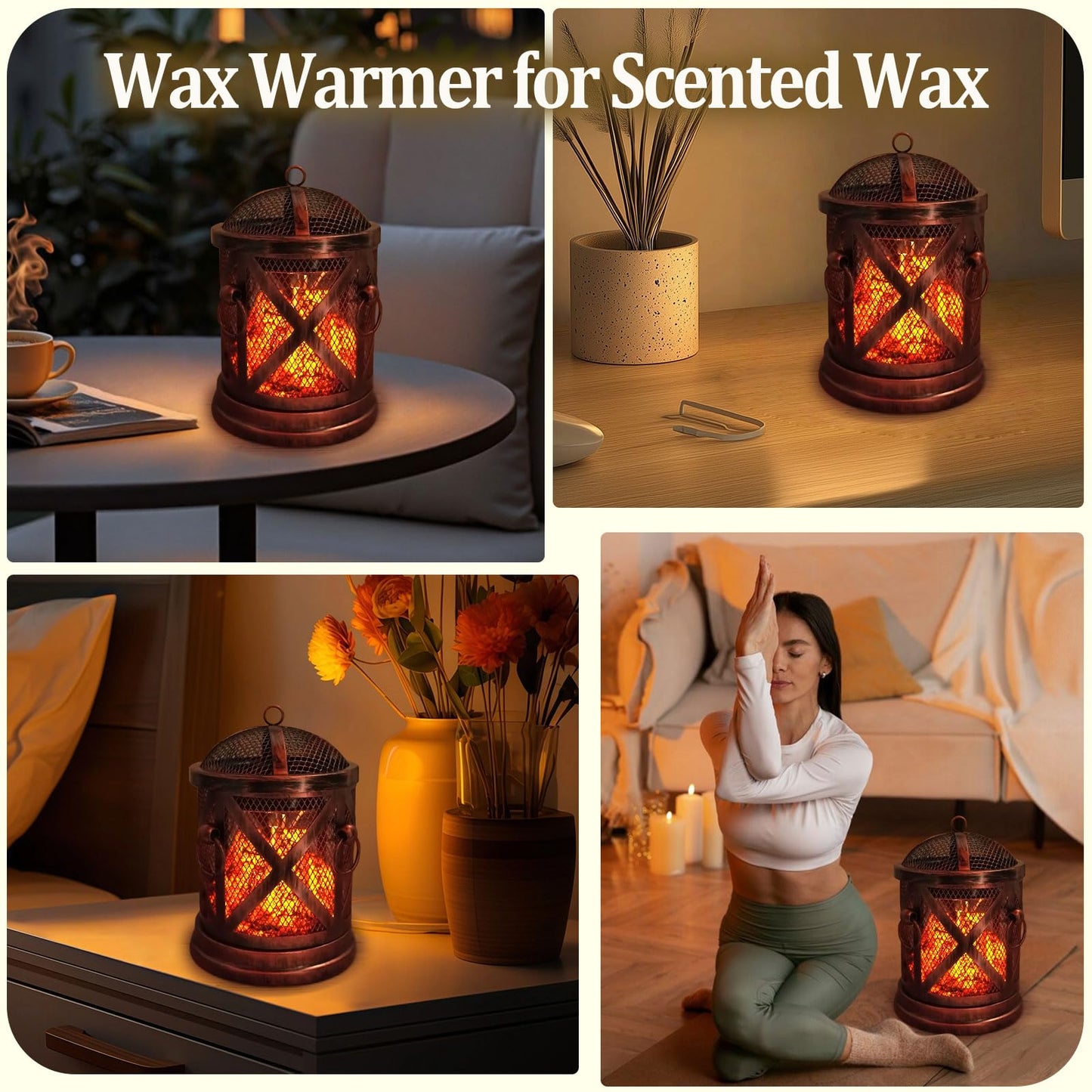 LIFFY Wax Melt Candle Warmer - Electric Melter with Lamp & Timer, Fragrance Warmer, Oil Burner, Aromatherapy Essential for Home & Office, Melt Warmer for Scented Wax Gift & Decor (Copper)