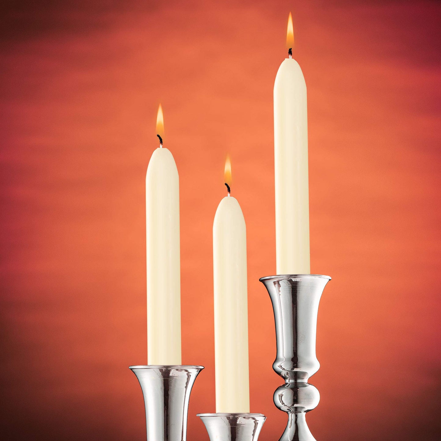 Tribello Ivory Candlesticks - Pack of 14 Cream Candle Sticks - Unscented 9" Tall Candlesticks - 8 Hour Long Burning Ivory Taper Candles for Home, Wedding, Holiday and Parties