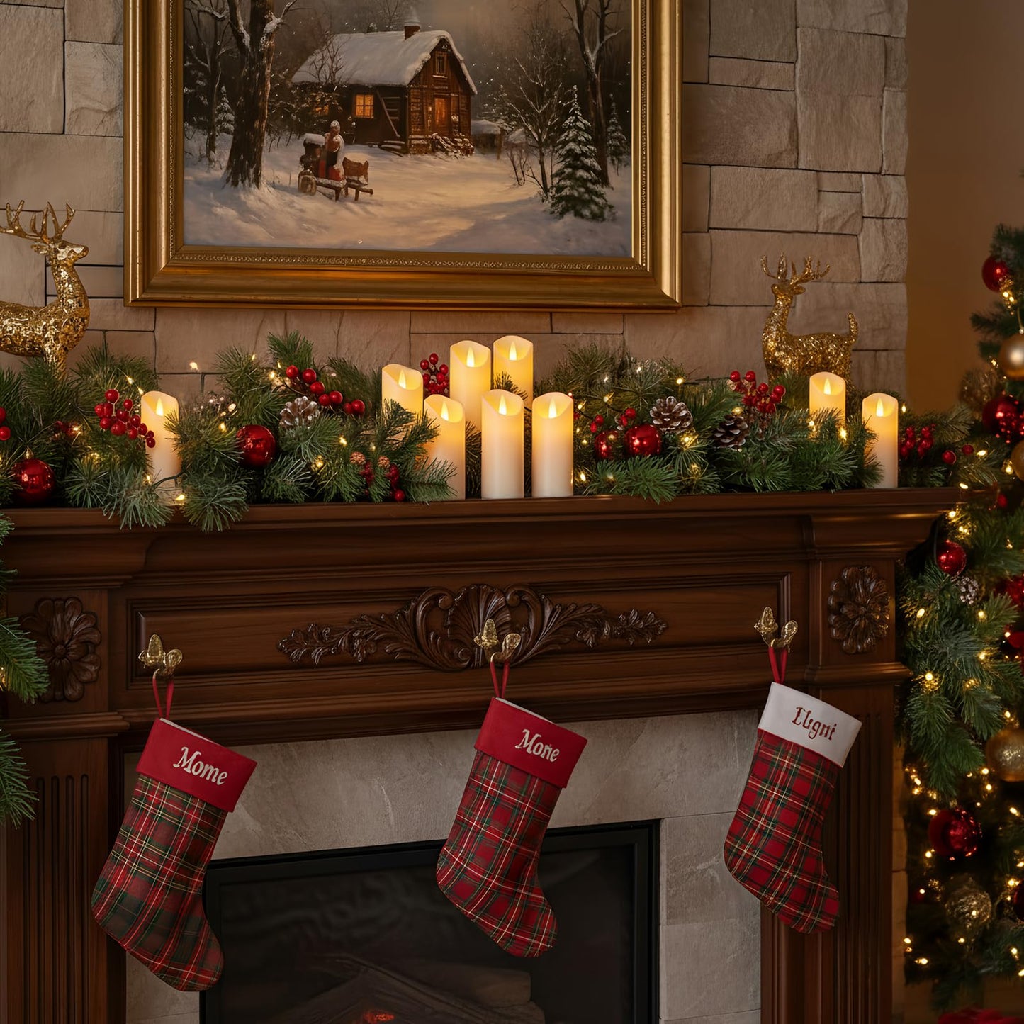 Homemory Flameless Candles, LED Battery Operated with Remote Timers, Electric Fake, Made of Frosted Plastic, Won't Melt, Ivory, Set of 9