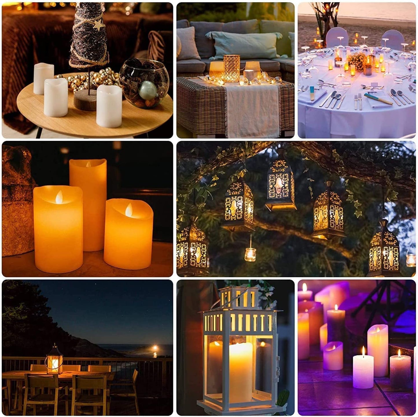Aamdkcyu Flameless Candles with Remote & 2/4/6/8H Timers, Outdoor Indoor Waterproof Remote Candles Battery Operated, Electric Led Candles 12pcs for Home/Wedding Decor (D 2.2'' x H 4'' 5'' 6'' 7'')