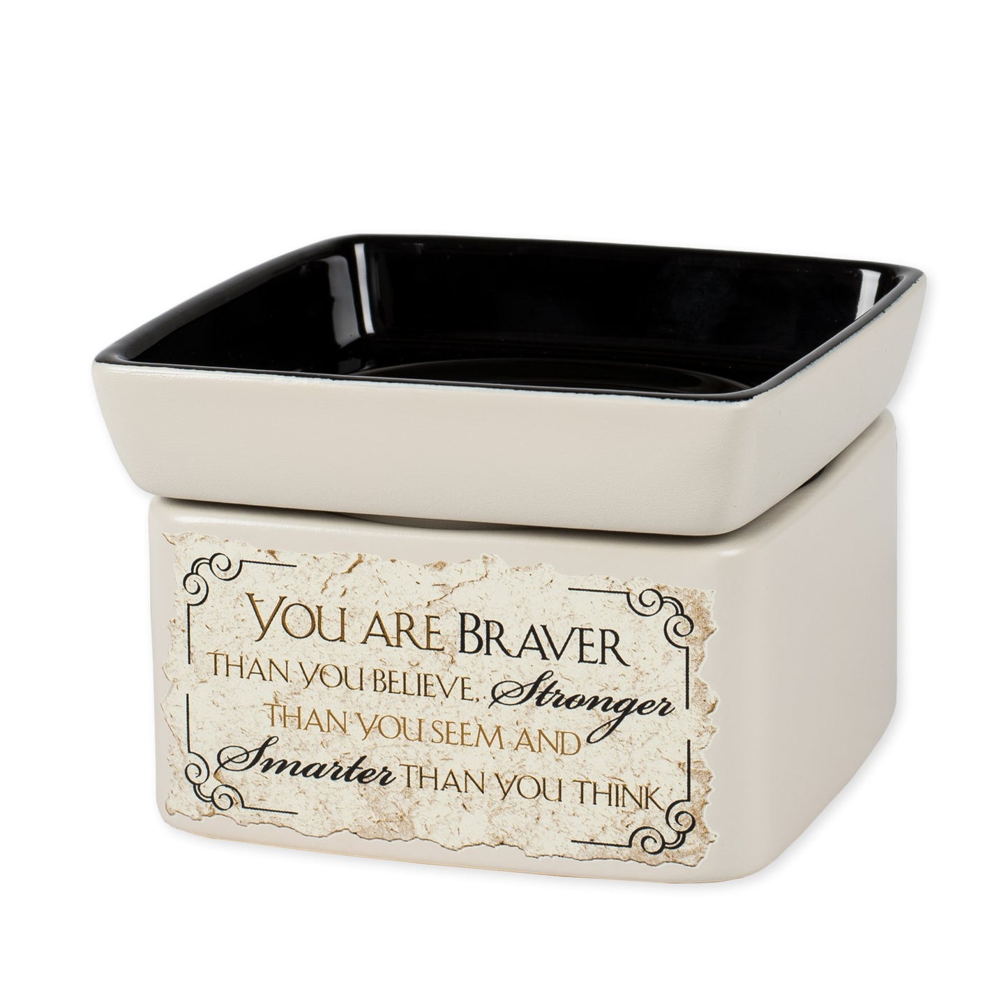 Elanze Designs You are Braver Stronger Smarter Electric 2 in 1 Jar Candle and Wax Oil Warmer