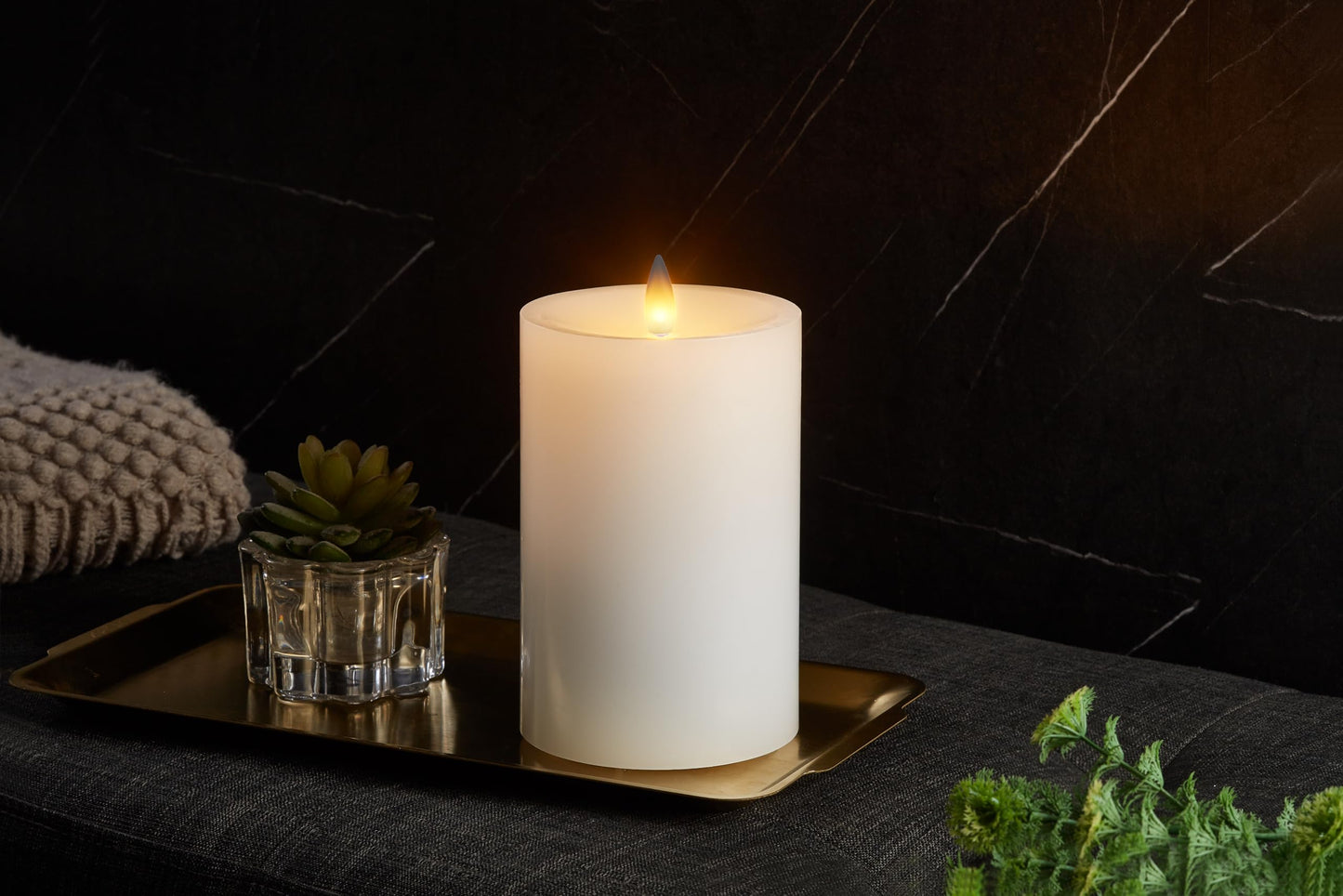 CozierGlow Flameless Pillar Candles Flickering with Remote Timer, Battery Operated LED Candles Up to 400 Hours, 3D Moving Flame Real Wax Candles, D4 x H6, Remote Included (White, 4inx6in)