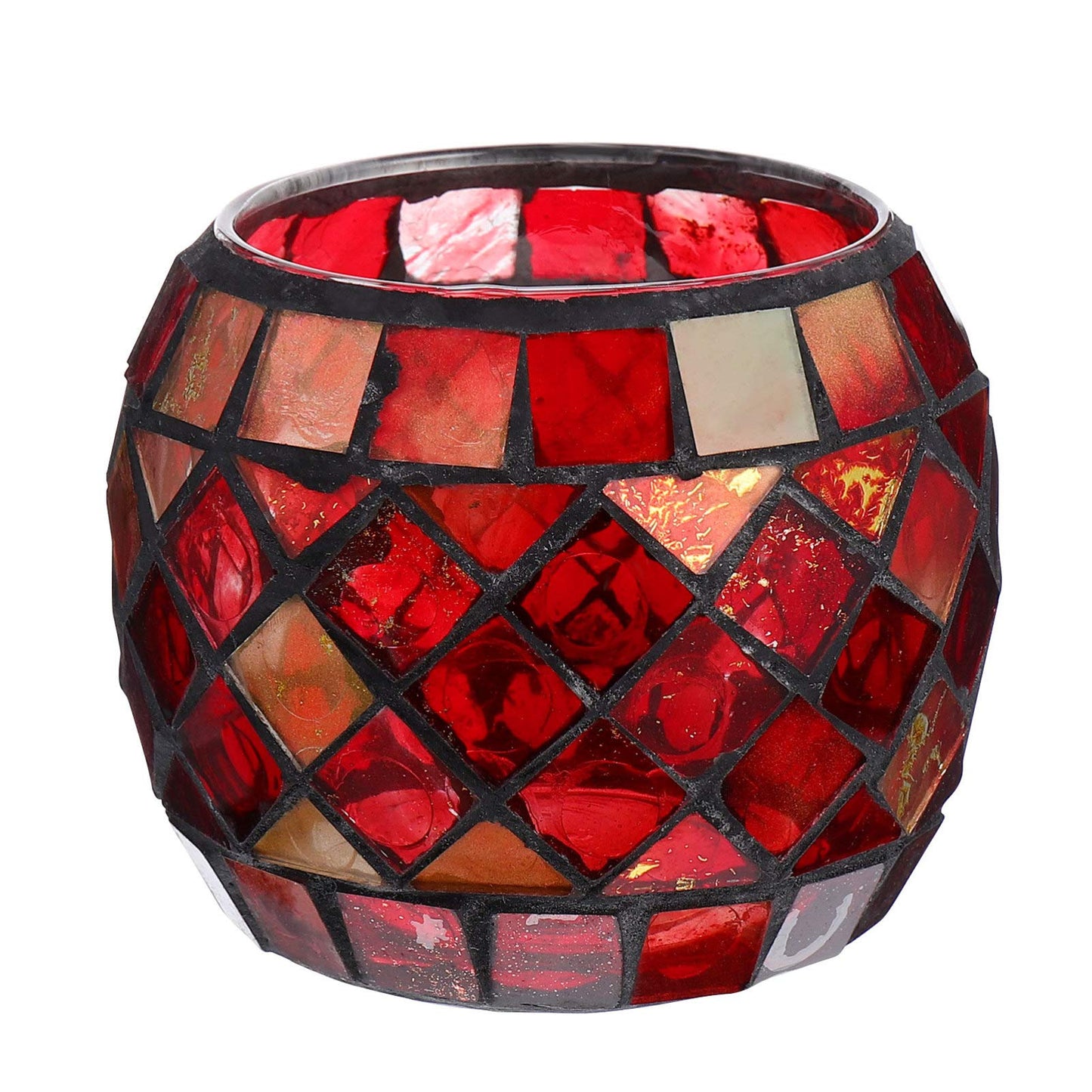 Glass Votive Candle Holder Christmas Candle Holders Red Mosaic Tealight Holder Votive Candle Holders Christmas Dining Table Centerpieces for Home Wedding Decorations