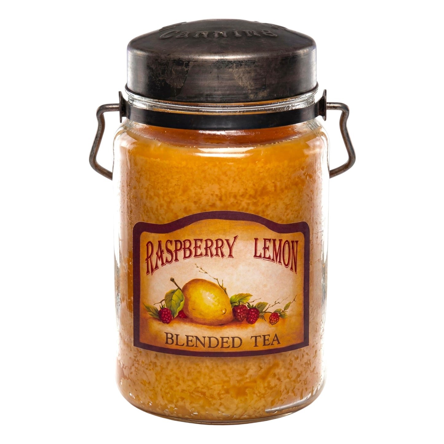 McCall’s Candles | Raspberry Lemon | 26 oz Scented Candle | USA-Poured | Vintage Rustic Jar with Carrying Handle | Bright Fresh Berry Citrus Fragrance