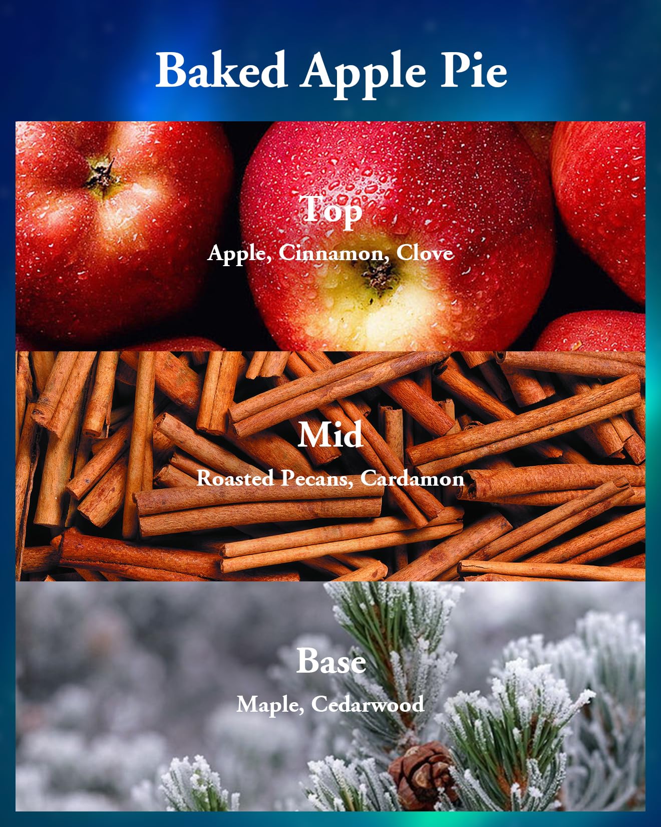 M&SENSE Christmas Candles Baked Apple Pie Scented, Soy Wax 12.7oz 75 Hours Long Lasting Clean Burn, 2 Wick Cinnamon Apple Winter Holiday Candles for Home Decor, Luxury Relaxing Candle Gifts for Women