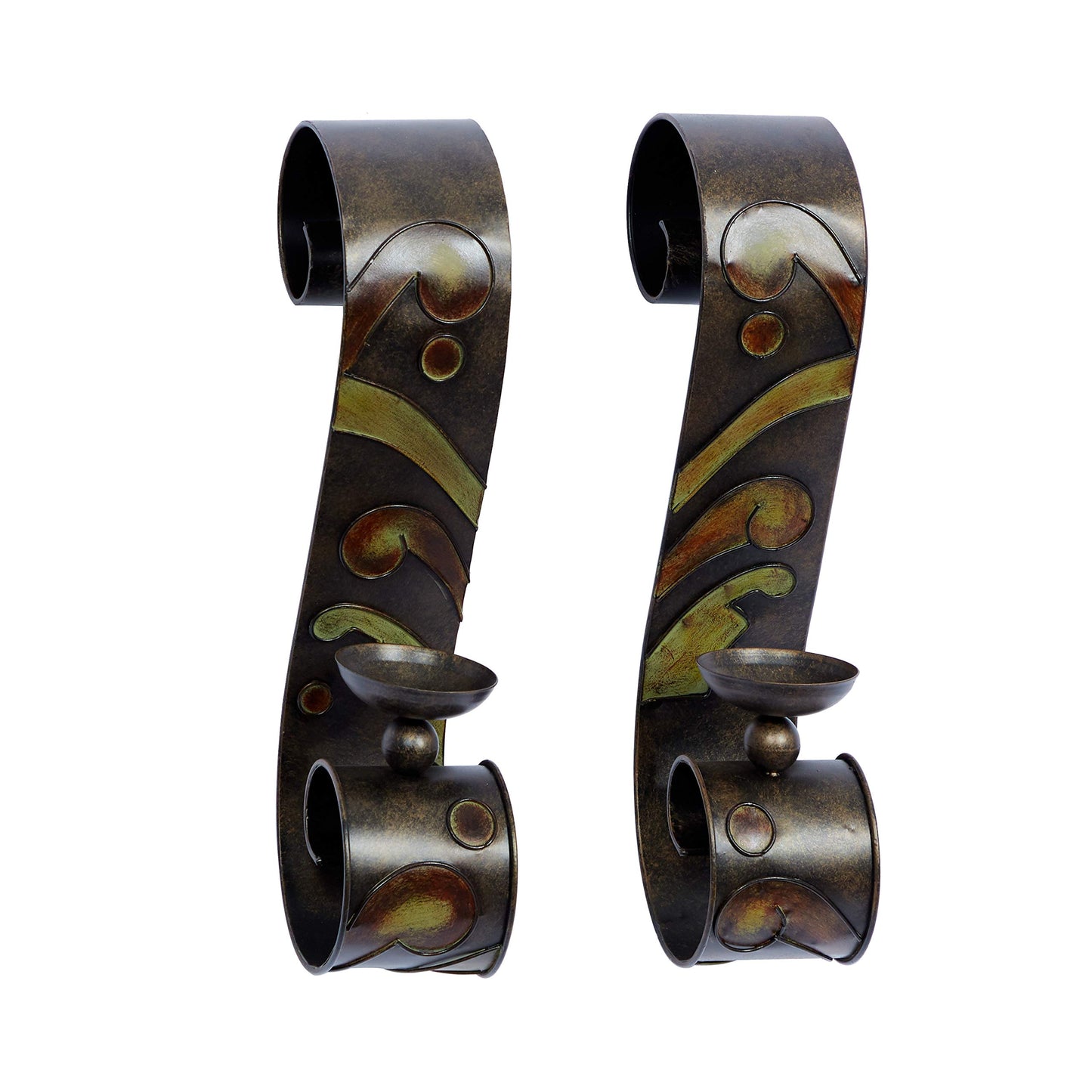 Deco 79 Traditional Metal Solid Wall Sconce, Set of 2 5"W, 19"H, Black