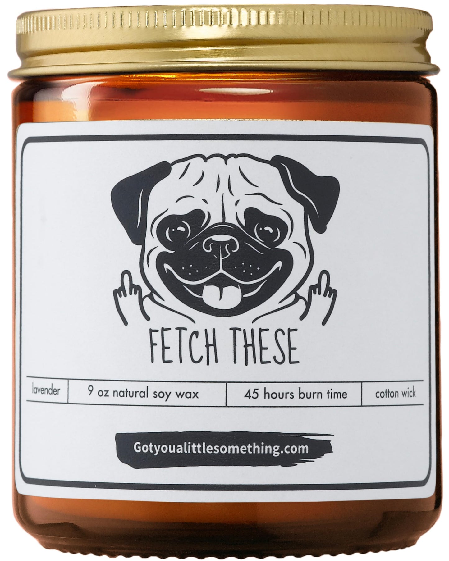 Pug Gifts for Pug Lovers - Fetch These Funny Scented Candle - Cute Pug Stuff for Birthday, Present Idea for Pugs Owners - Fun Dog Mom Gifts from Dogs - Dog Candles for Home Decor
