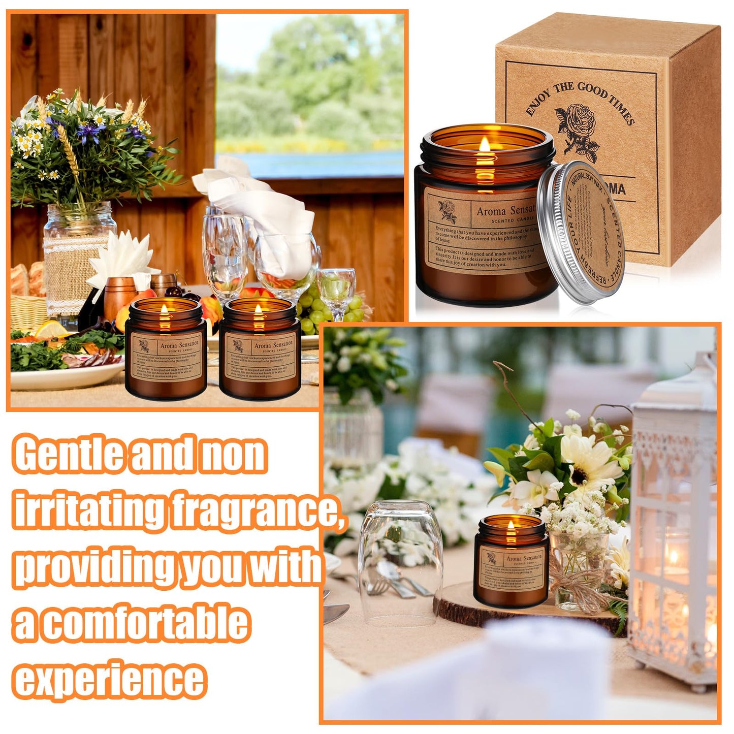 Threlaco 6 Pcs Christmas Soy Candles for Women Gift Bulk Soy Scented Wax Aromatherapy Candles for Women Home Long Lasting Candle Gifts Set in Glass Jar Xmas Gift Birthday Coworker Employee Anniversary