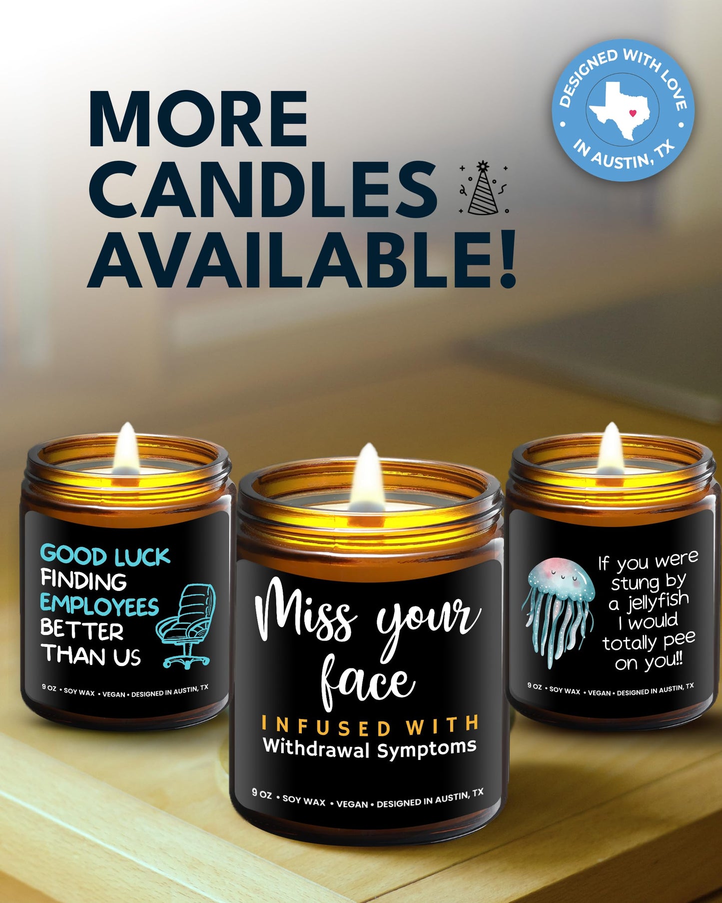 Funny Friendship Candle, Fun Presents for Women Friends, Funny Gifts for Friendship, Unique and Fun Friend Gifts for Women and Men, I Miss Your Face Candle, Birthday Presents, Christmas, Gift-Ready