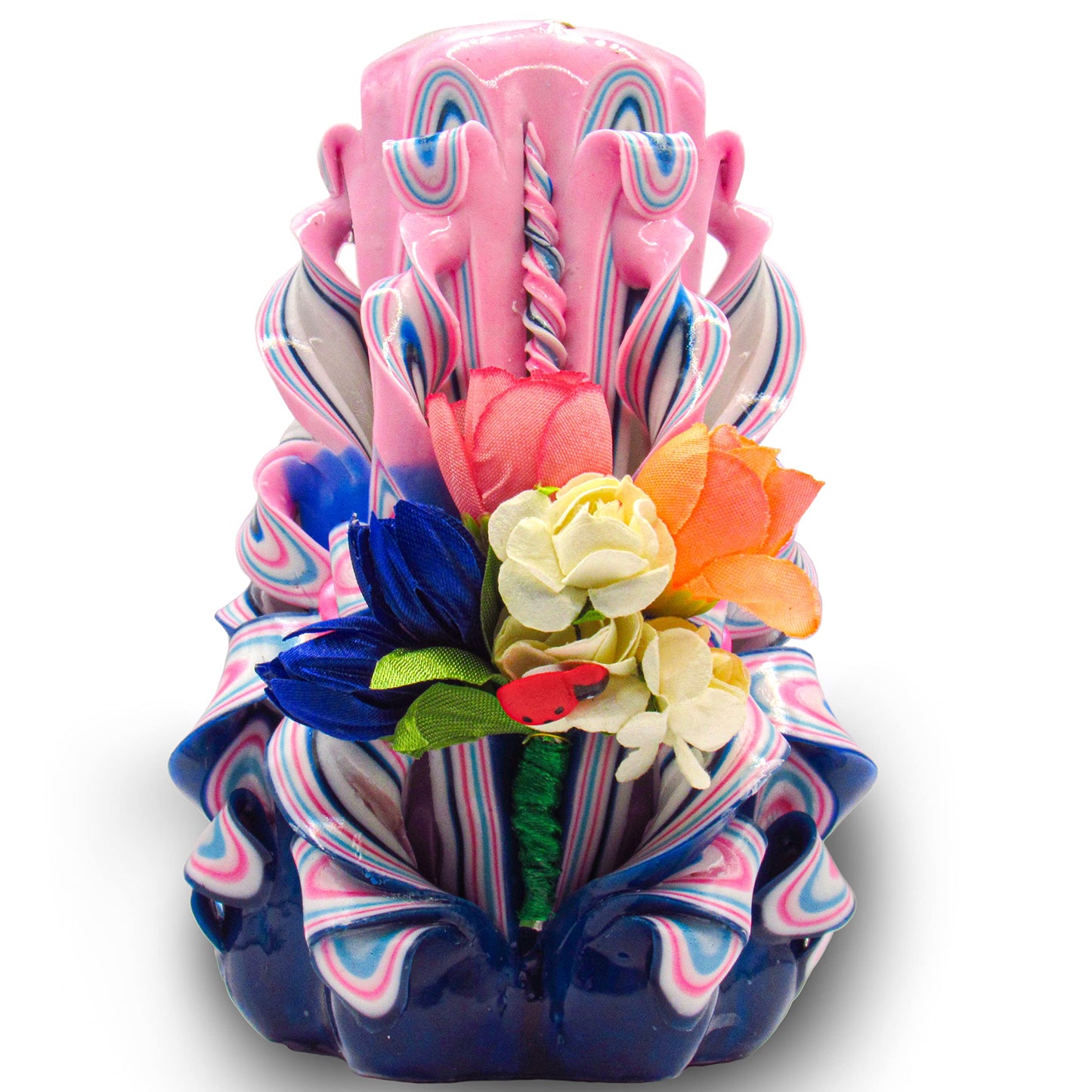 Handmade Carved Candle - Surprise Gift For Her - Decor Birthday Halloween Thanksgiving Christmas - Spiritual Living Room Home Decor Candles - Unique Engagement Wedding Idea - Pink Blue - Ordagio