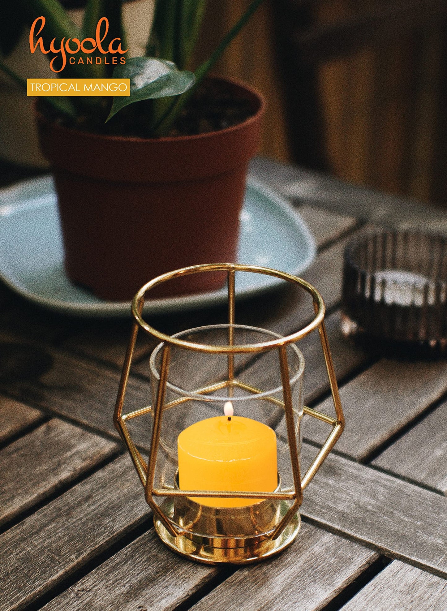 HYOOLA Scented Votive Candles - Tropical Mango Votive Candles -12 Hour Burn Time - 9 Pack - European Made