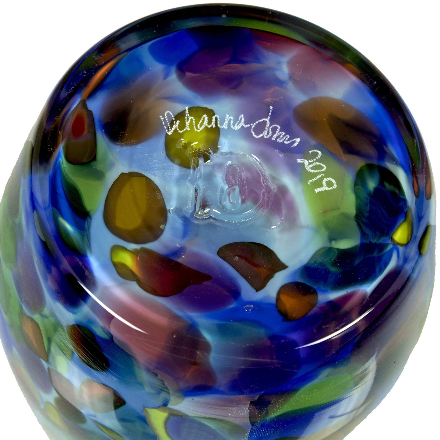 Totally Blown Glassworks Votive Candle Holder, Tea-Light, Handmade Blown Glass, Accent Vase, Centerpiece, Home Decor, Artist Dehanna Jones, Seattle, WA. (Blue MM Starry Night)