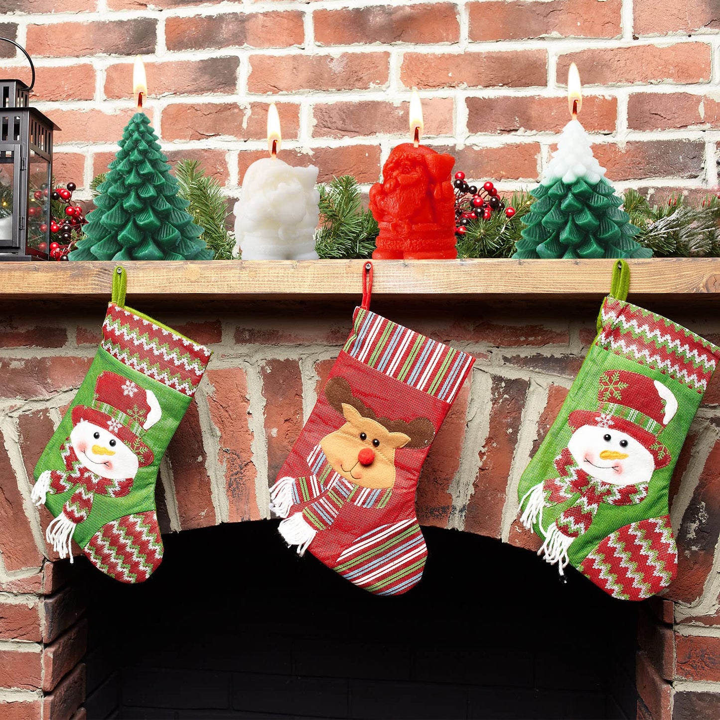 Minatee 4 Pieces Large Christmas Candles Tree Santa Scented Xmas Tree Shaped Candles Gifts for Home Party Room Table Decorations, 2 Style