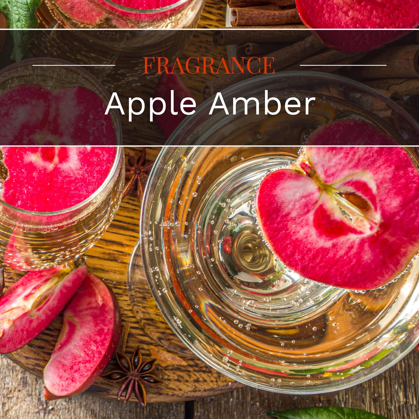 Candle-lite Premium Apple Amber Scent, 14 oz. 3-Wick Aromatherapy Candle with up to 45 Hours of Burn Time, Red