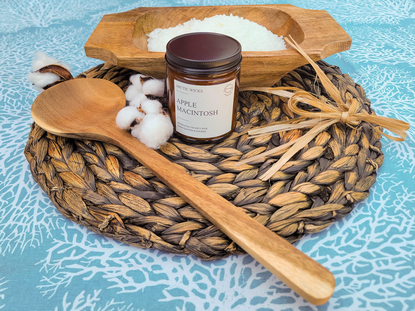 Apple Macintosh Scented Candle | 9oz Amber Jar | Arctic Wicks Non-Toxic Coconut & Beeswax Candles | Hand-Poured Clean Burning Eco-Friendly Candle | Fall Apple Orchard Scent | 100% USDA Biobased