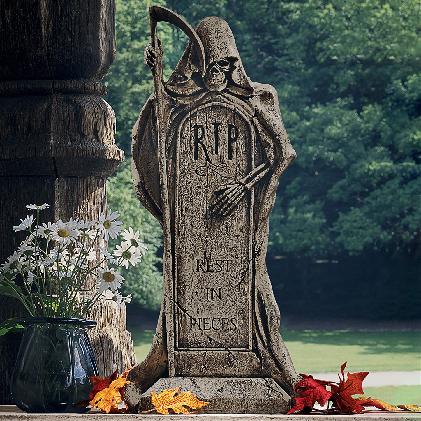 Design Toscano Rest in Pieces Grim Reaper Tombstone Statue