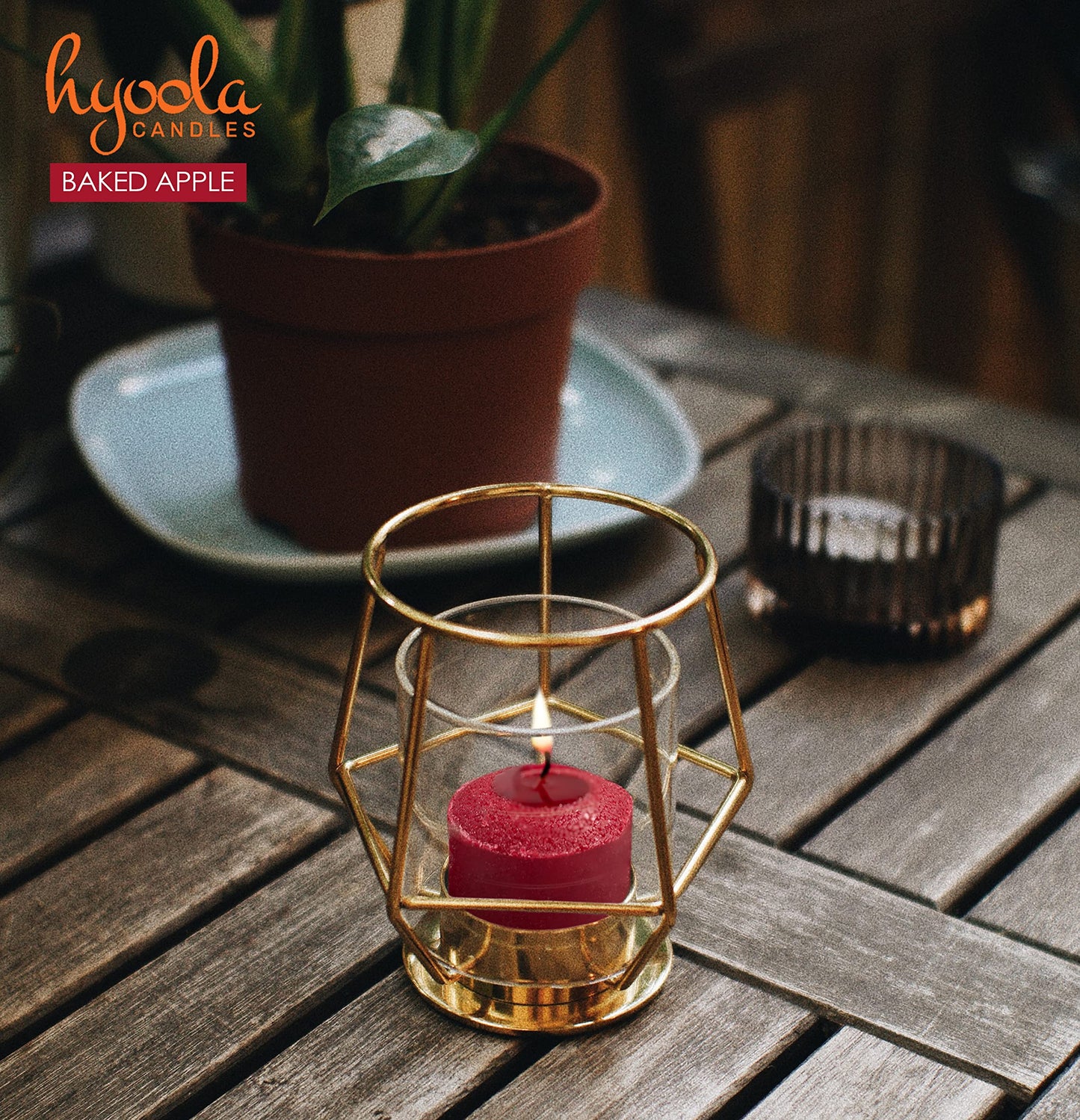 HYOOLA Scented Votive Candles - Baked Apple Votive Candles -12 Hour Burn Time - 9 Pack - European Made