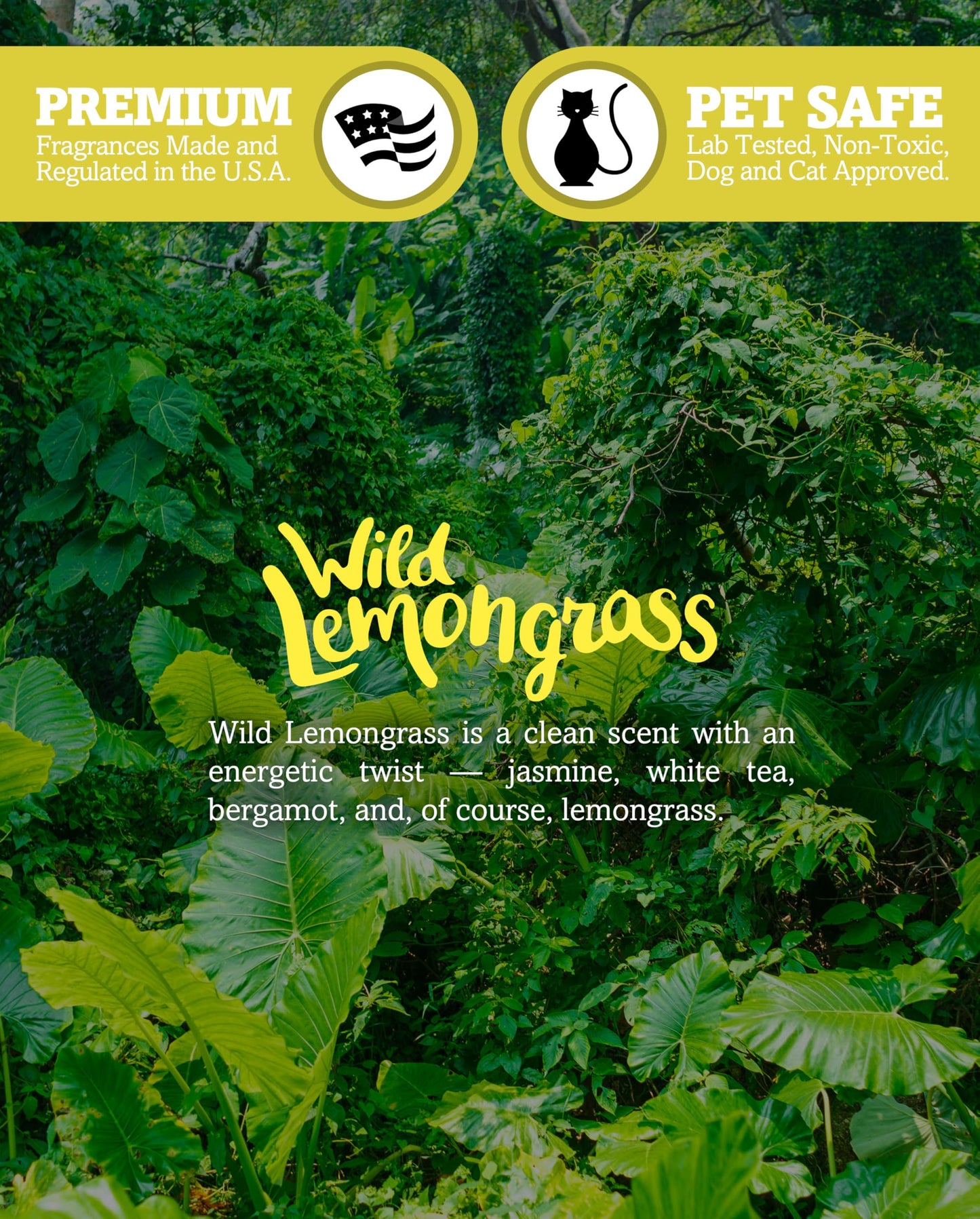 Wild Lemongrass Premium Tealight Candles - 6 Yellow Highly Scented Tea Lights - Beautiful Candlelight - Made in the USA - Fresh & Clean Collection