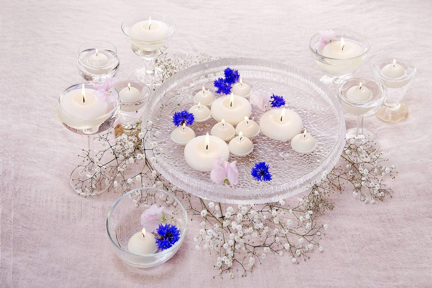 Bolsius White Floating Candles 1.75 Inch, 20 Pack Candle Set – 4,5 Hours Burn Time – Premium European Quality – Smokeless & Dripless Smooth Flame – 100% Cotton Wick – Beach, Wedding, & Party Accessory