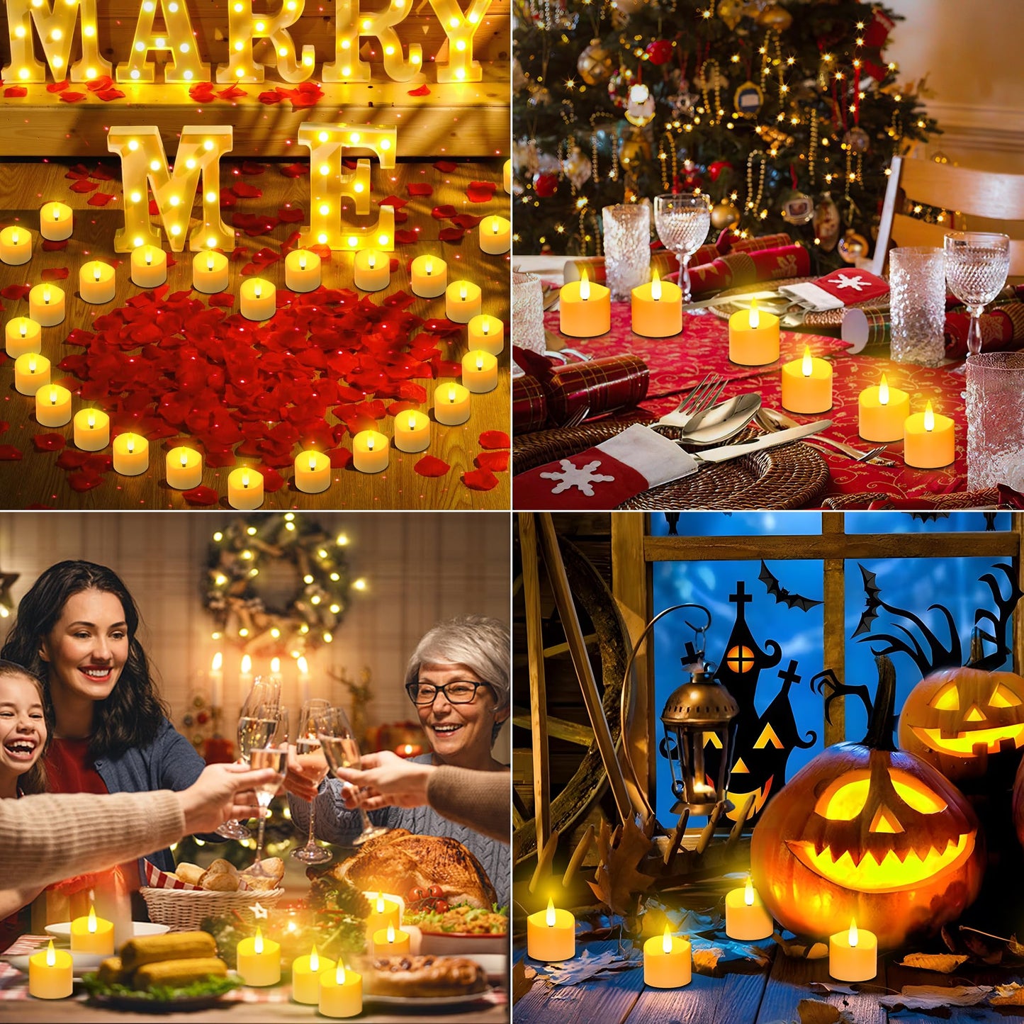 YiaMia Upgraded Rechargeable Tea Lights 12 Pack, Flameless Tea Light Candles with Charging Base and Remote & 24H Timer - Can Last 100+ Hours Battery Candles for Votive, Wedding, Halloween, Christmas
