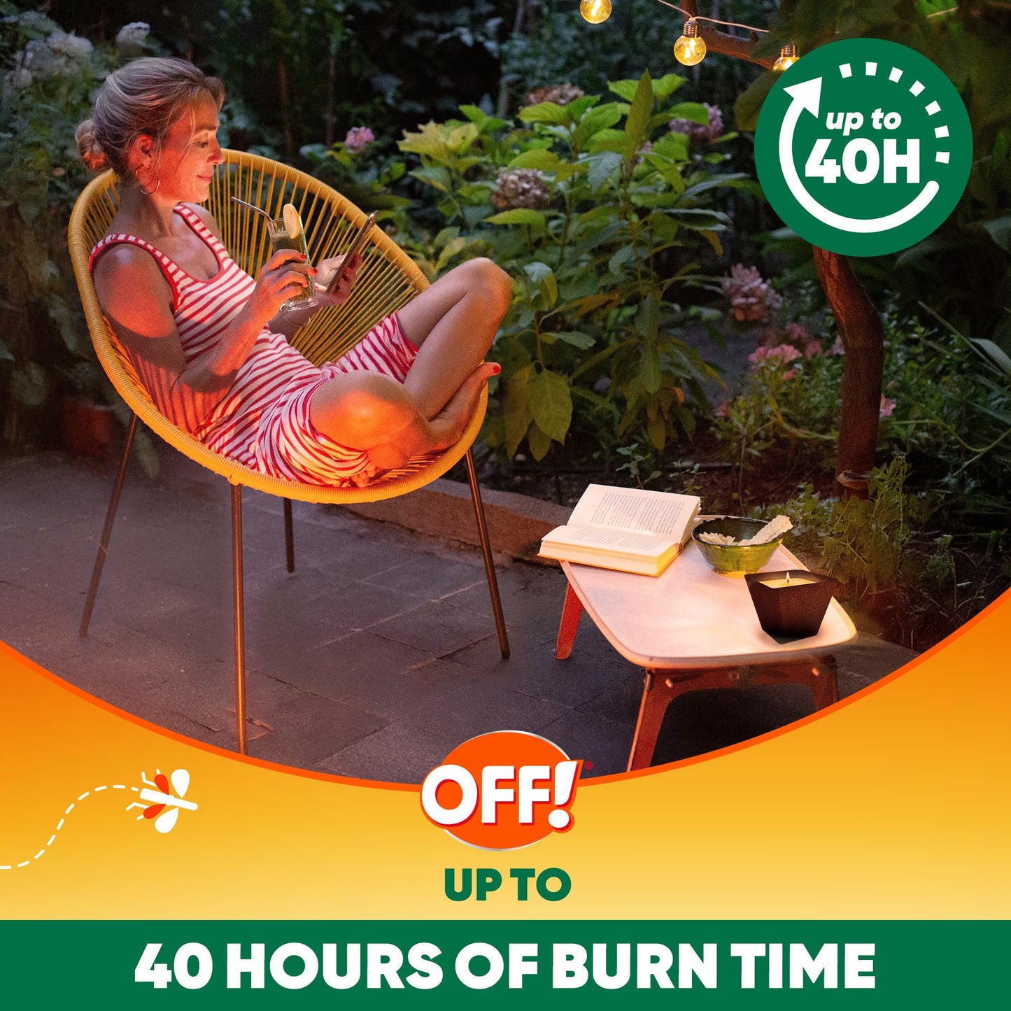 OFF! Backyard Citronella Scented Candle Burns Up to 40 Hours Provides Ambiance and a Gentle Glow for Backyard Outdoor Occasions 18 Ounce (Pack of 1)