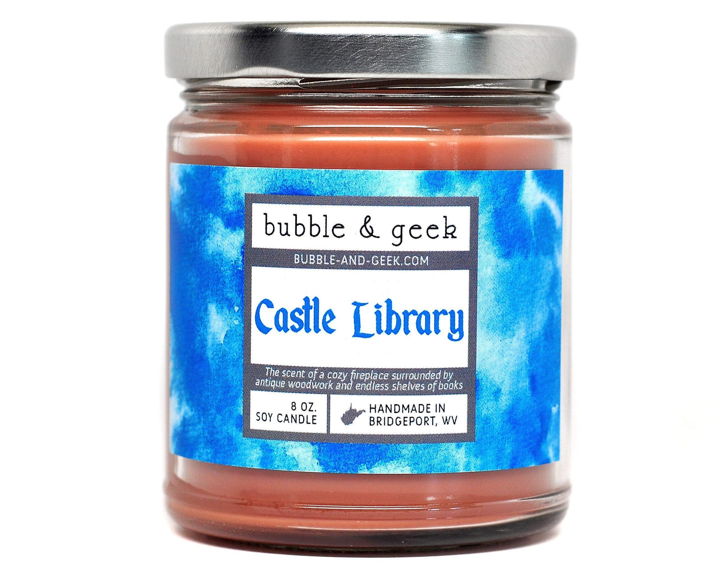 Castle Library Scented Soy Candle - bookish, fireplace, antique woodwork
