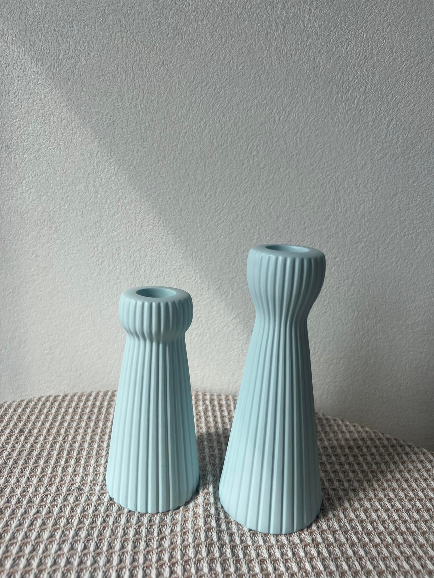 SCBLOOM Taper Candle Holders for Candlesticks Ceramic Candle Stick Candle Holder- Set of 2 Decorative Candle Stand for Wedding Decor,Dinner Party and Table Centerpieces,Housewarming Gift Blue