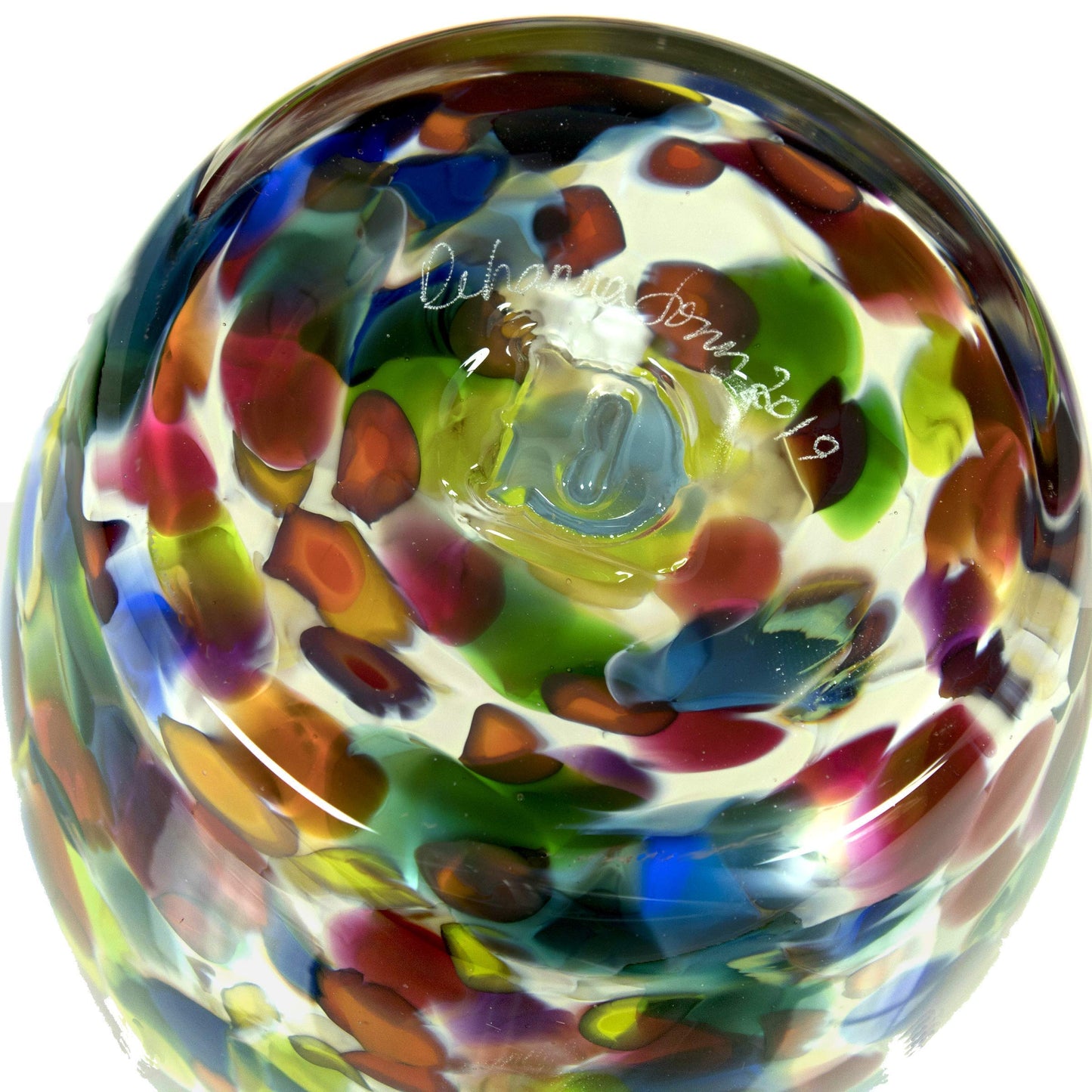 Totally Blown Glassworks Votive Candle Holder, Tea-Light, Handmade Blown Glass, Accent Vase, Centerpiece, Home Decor, Artist Dehanna Jones, Seattle, WA. (Tan MM Jewels in the Sand)