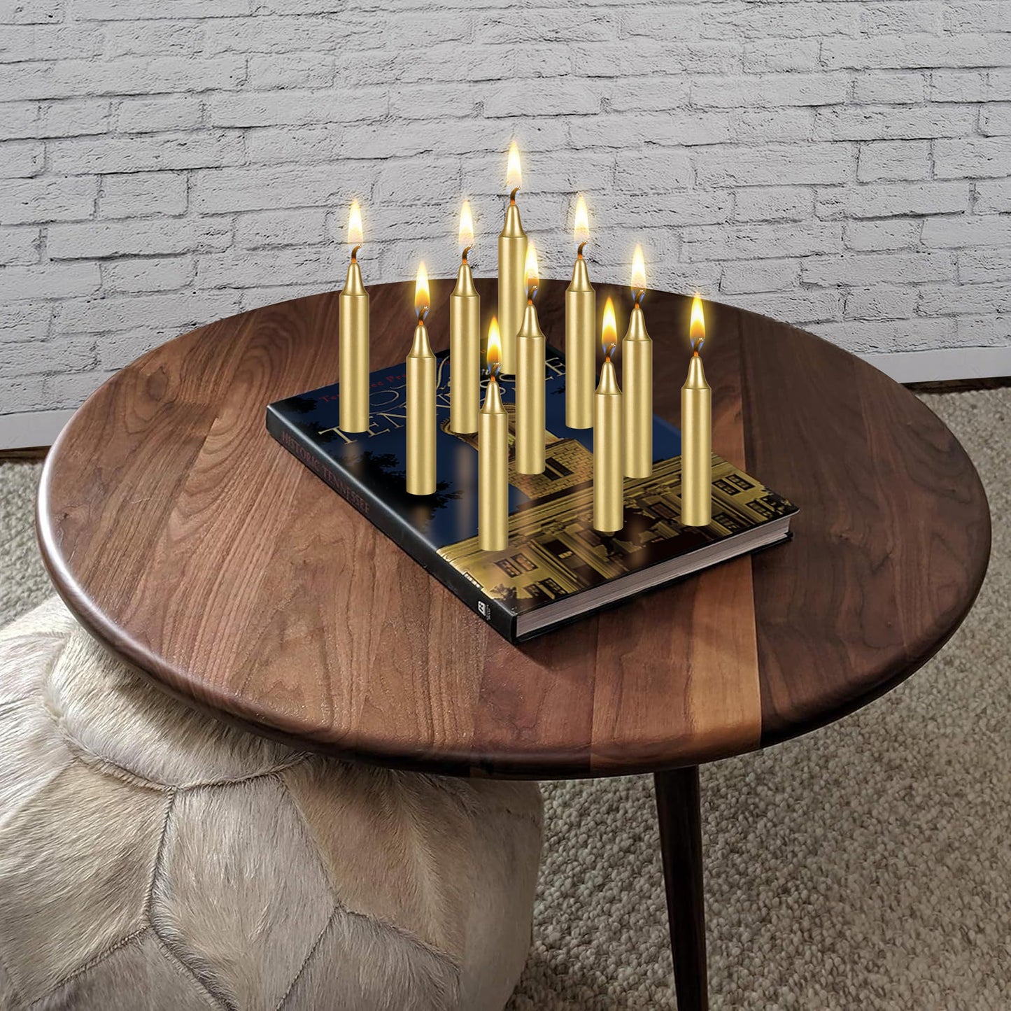 Mega Candles 10 pcs Unscented Gold Exquisite Mini Taper Spell Candles, 4 Inch Tall x 3/4 Inch Diameter, Supreme Chimes, Enchantment, Casting Rituals, Witchcraft, Wiccan, Altar, Magic, Metaphysical