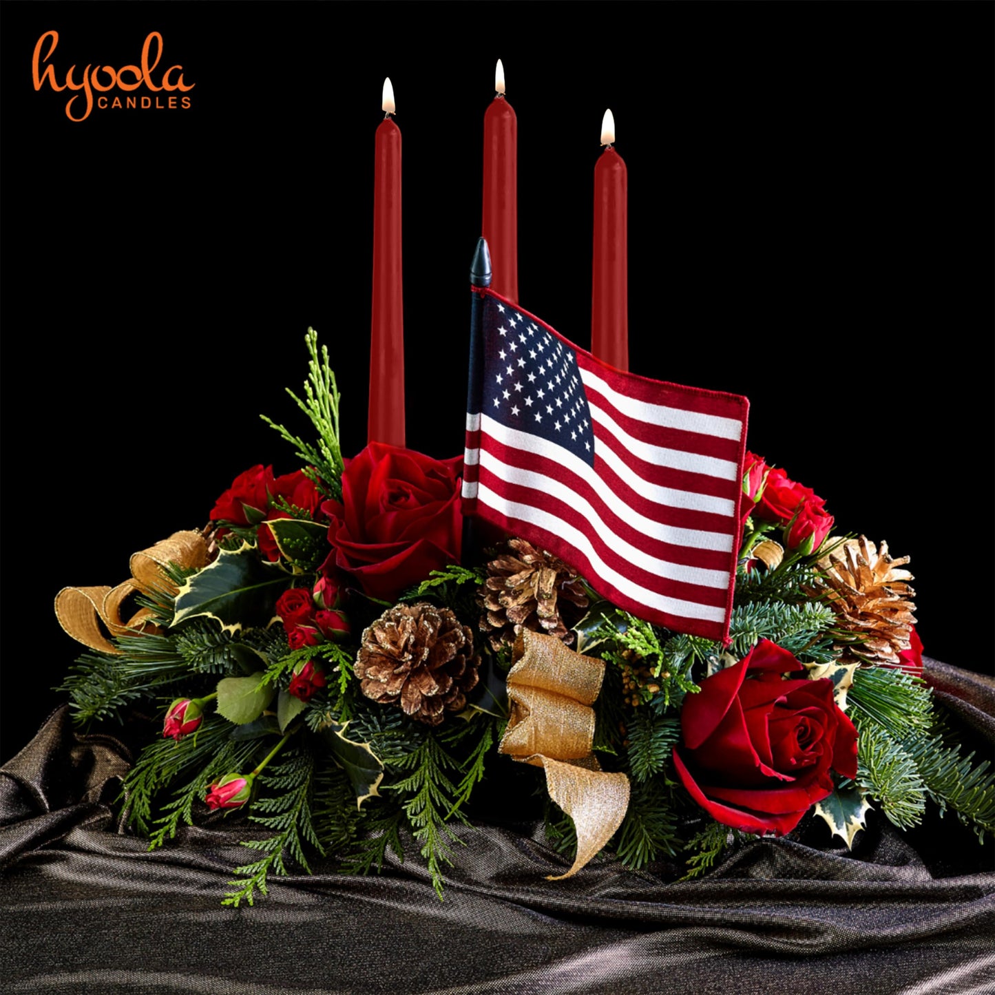 12 Pack Tall Taper Candles - 10 Inch Burgundy Dripless, Unscented Dinner Candle - Paraffin Wax with Cotton Wicks - 8 Hour Burn Time