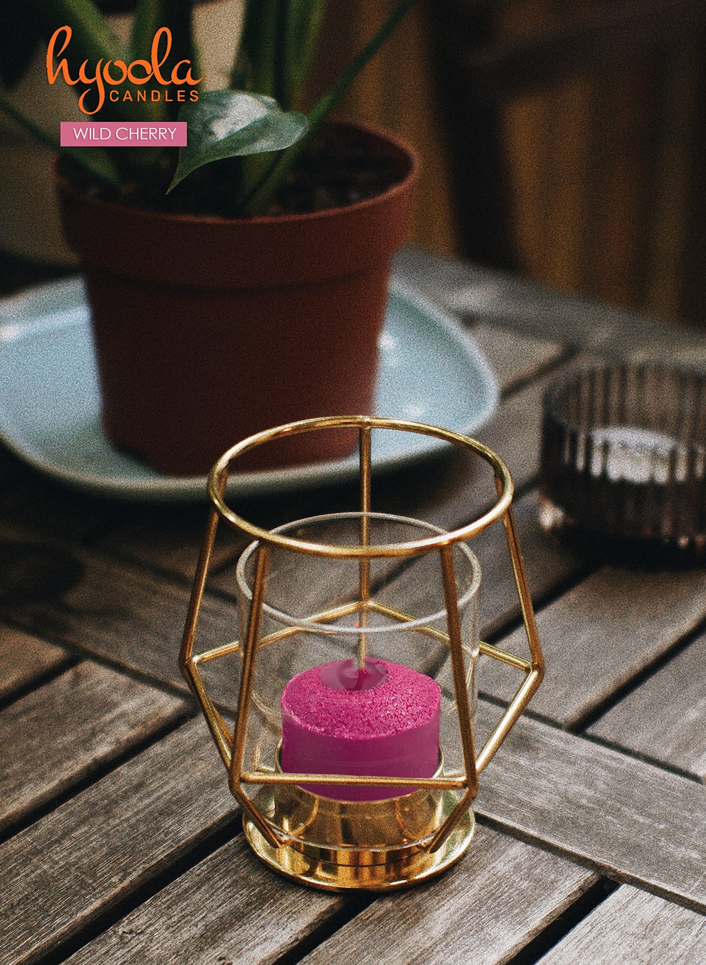 HYOOLA Scented Votive Candles - Wildcherry Votive Candles -12 Hour Burn Time - 9 Pack - European Made