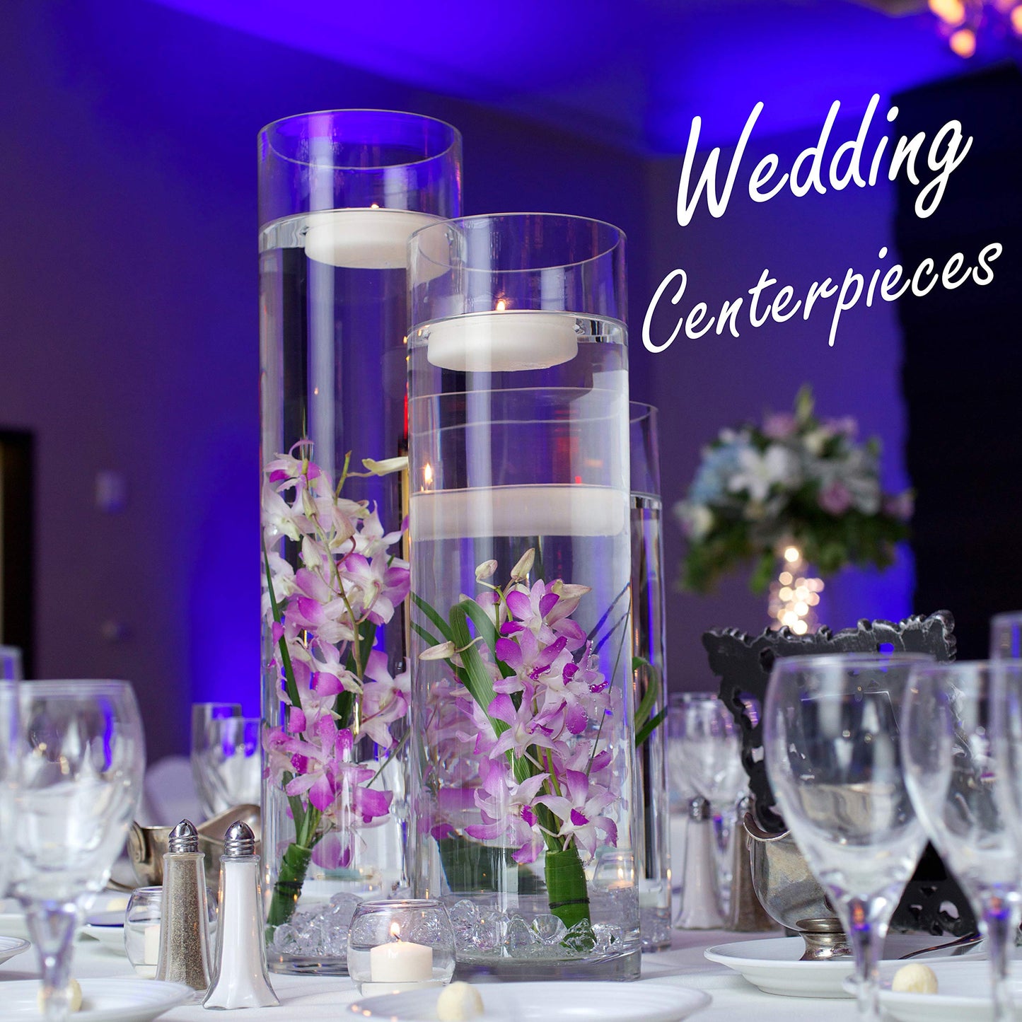 CYS EXCEL (H:12" D:6") Large Cylinder Clear Glass Vase for Wide Bouquet Flower Vase Centerpieces Display Hurricane Floating Candle Holder
