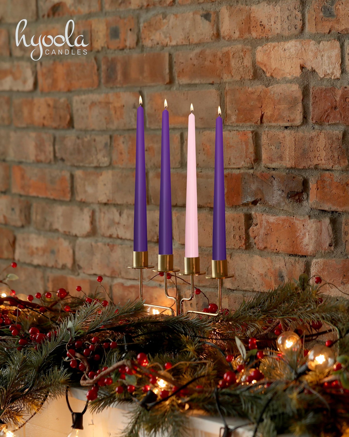 Hyoola Advent Candles Set of 4 - Made in Europe Christmas Advent Candle Set - 12 inch Advent Wreath Candles