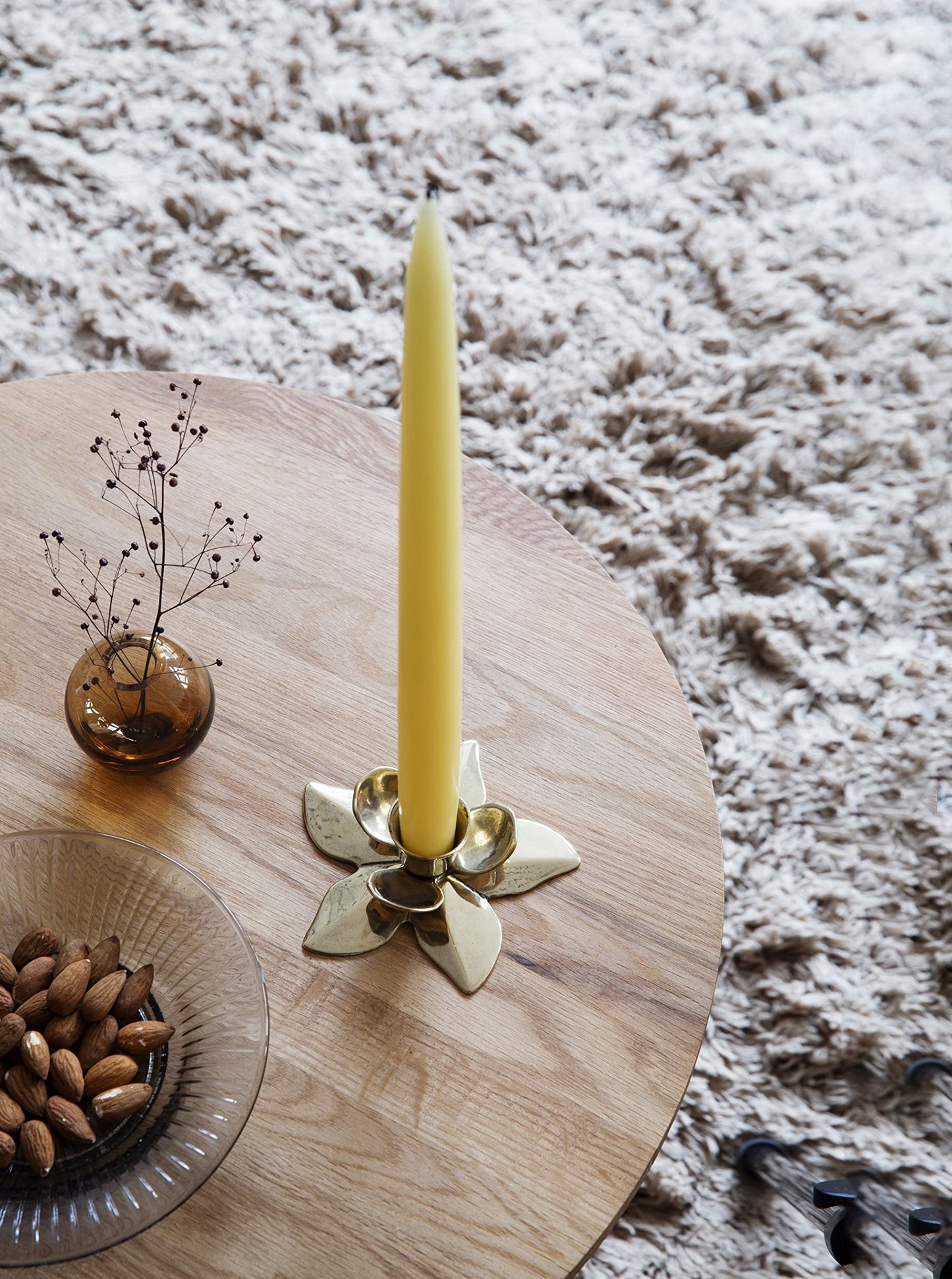 Kunstindustrien® Taper Candles, Set of 4, 13.8" – Made in Denmark, Long Burning Candles 15h, Unscented & Smokeless Candlesticks – Elegant Tall Candles for Weddings Dinners & Home Decor (Pastel Yellow)