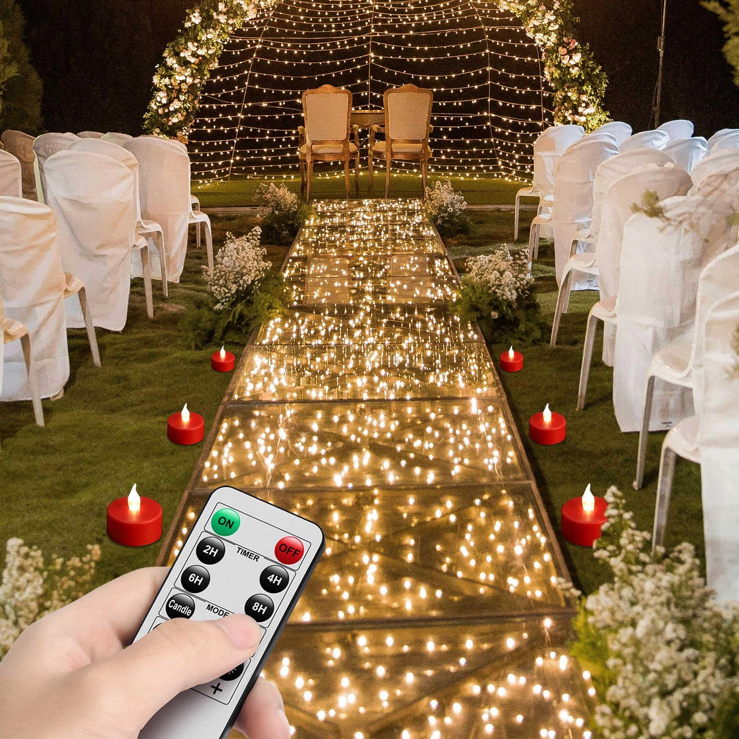 MINXIN LED Tea Light Flameless Candles with Remote Control Flickering Tealight Long Lasting, Battery Operated with Timer for Halloween Home Decoration Seasonal &Festival Celebration Red (24pcs)