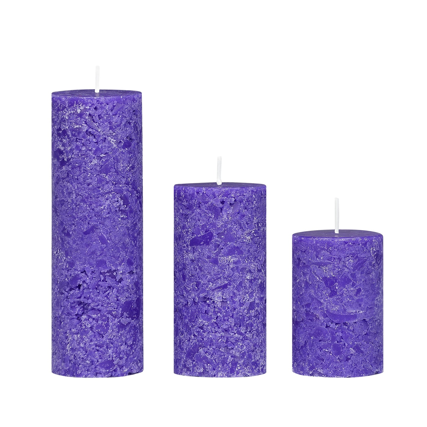 PROSPERRO LUMO by Parkash Candle Set of 3 Fragrace Pillar Candles Marble Finish (Purple - Lavender Fragrance)