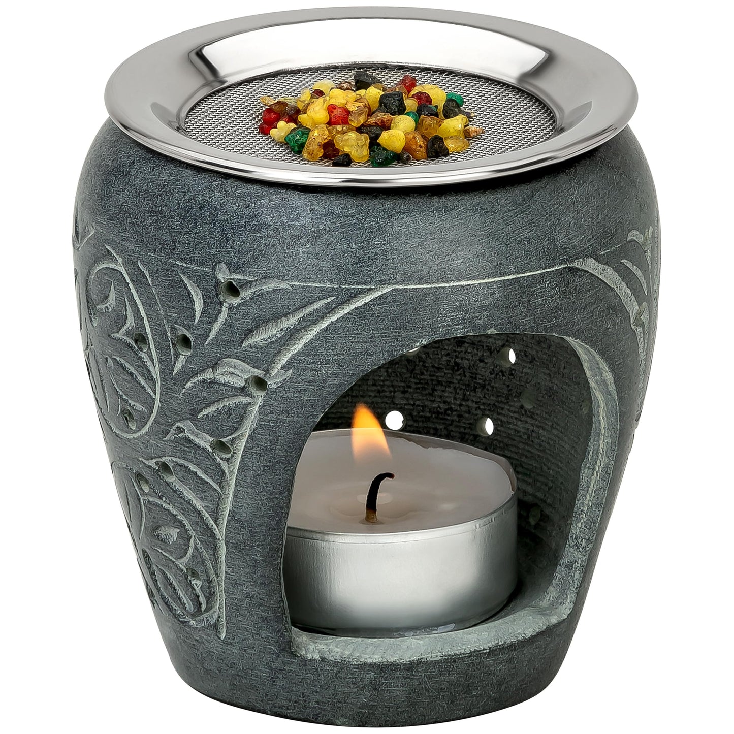 Incense Burner/Incense Holder Made from Soapstone to use with tealight Height 3.15 inch