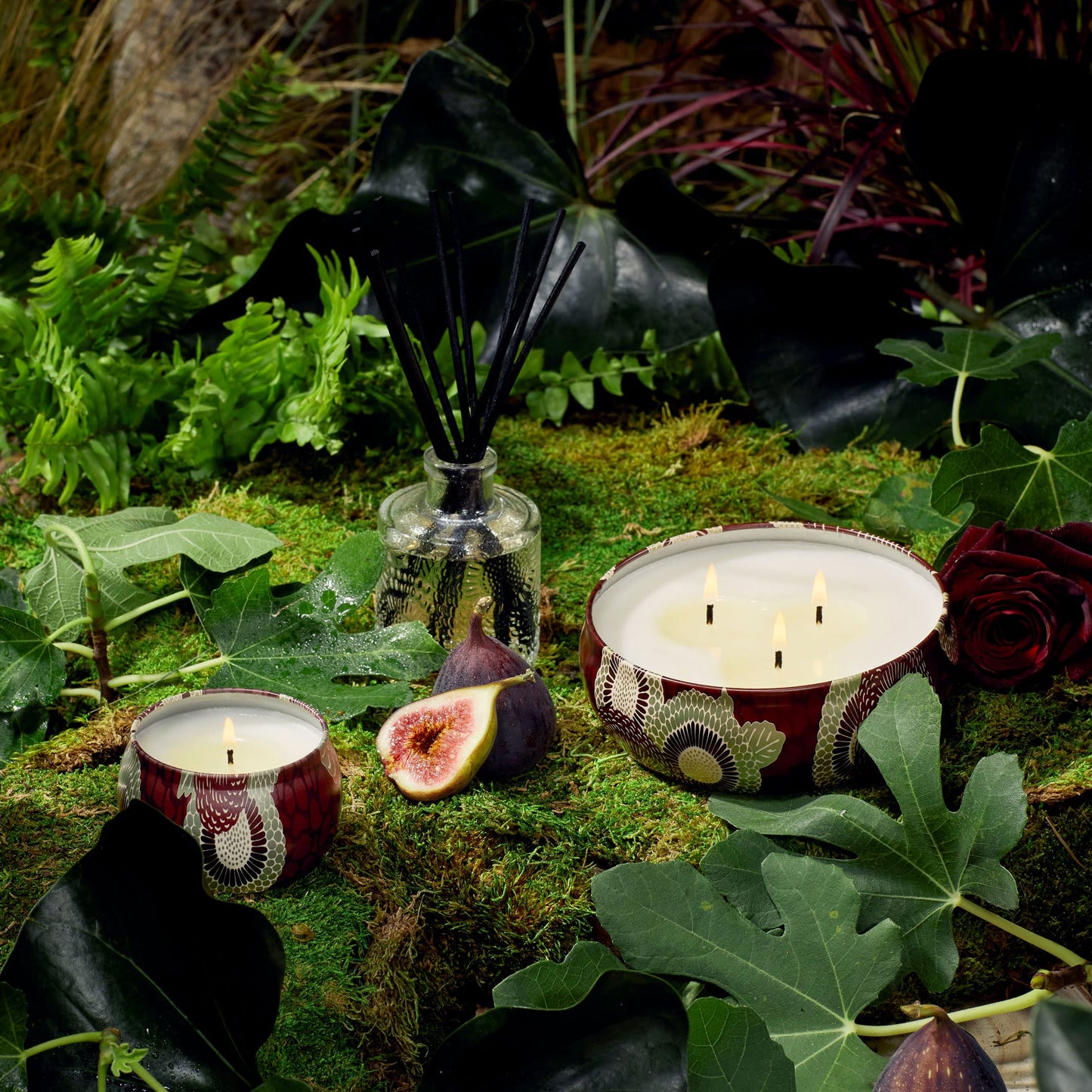 Voluspa Noble Fir Garland, 3 Wick Tin Candle, 12oz, 40 Hour Burn Time, Coconut Wax Candle for The Home, Poured in The USA