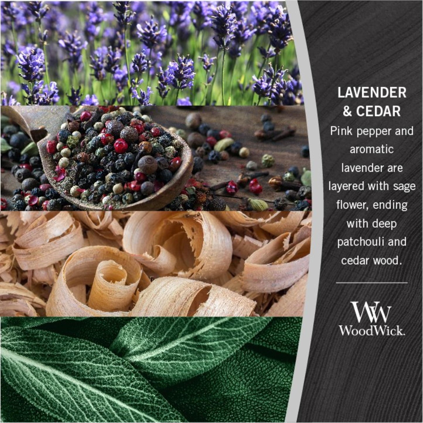 WoodWick Lavender & Cedar Holiday Candle Gifts for Women and Men, 21.5 oz Large Hourglass Candle with Crackling Wick